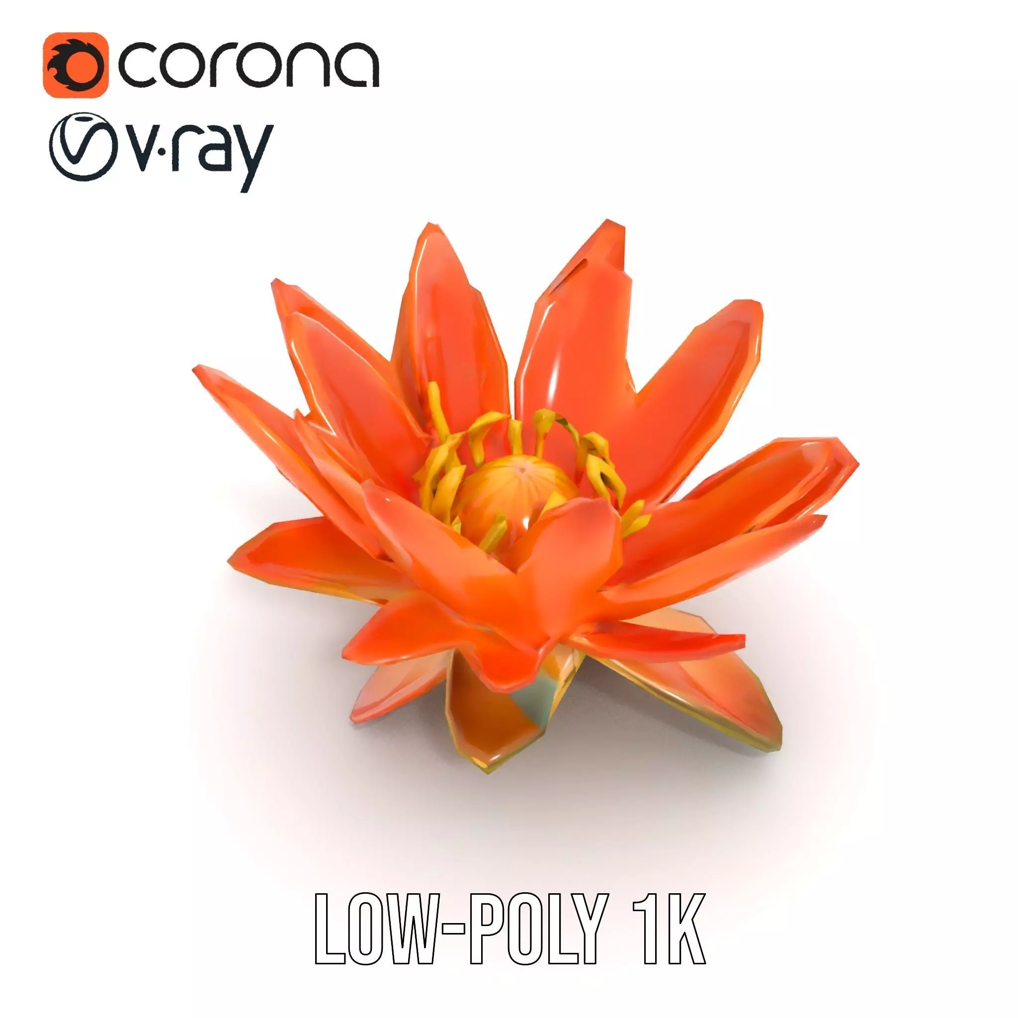 Vibrant Lotus Blossom model pack Low-poly 3D model_13