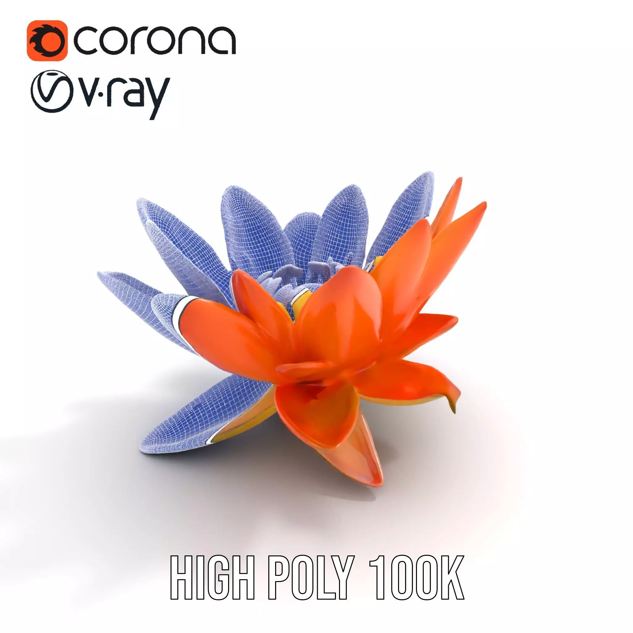 Vibrant Lotus Blossom model pack Low-poly 3D model_24