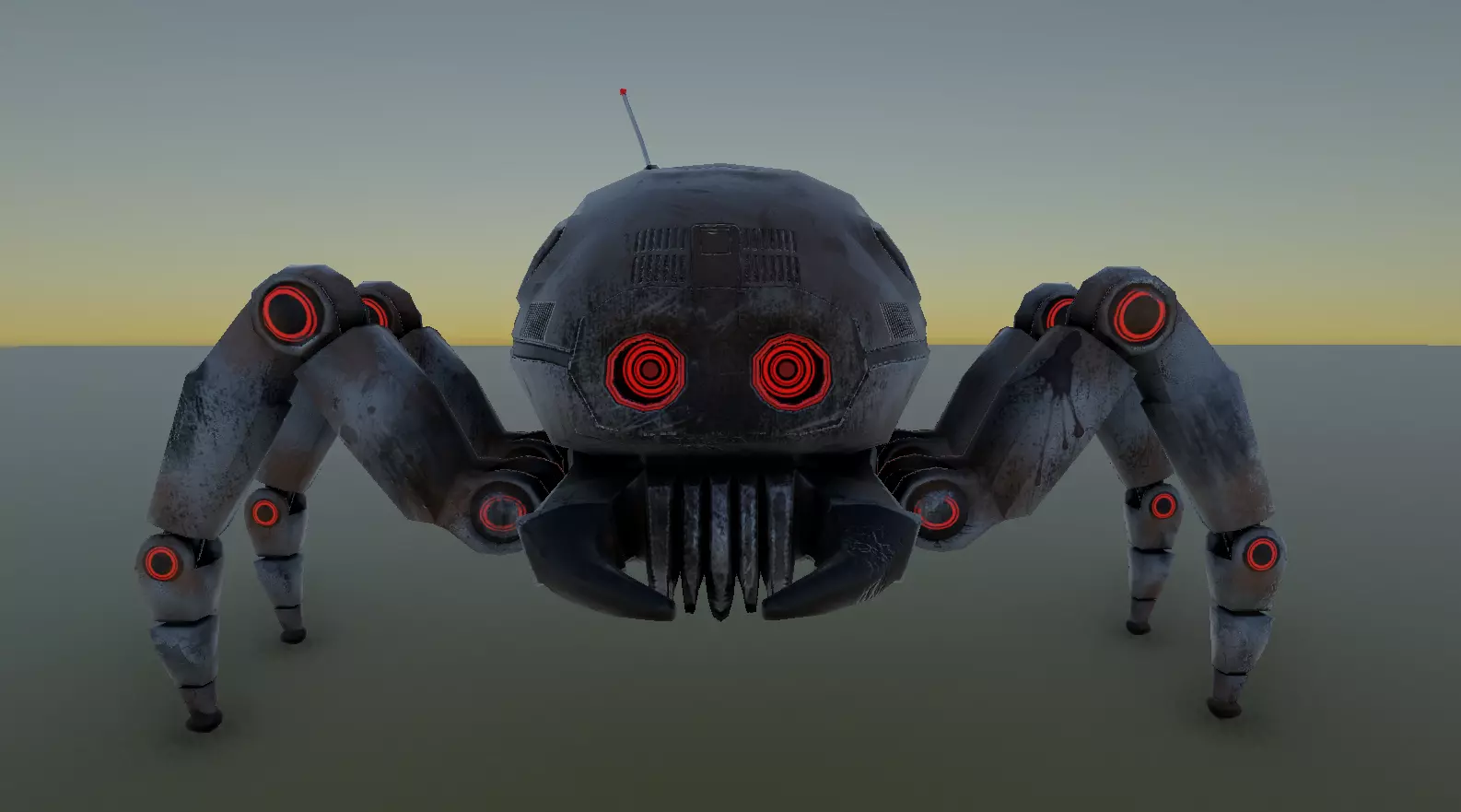 Old robot spy Low-poly 3D model_8