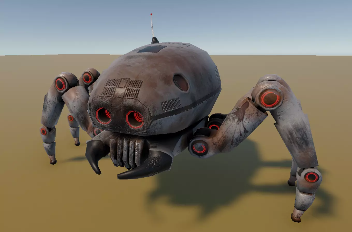 Old robot spy Low-poly 3D model_5