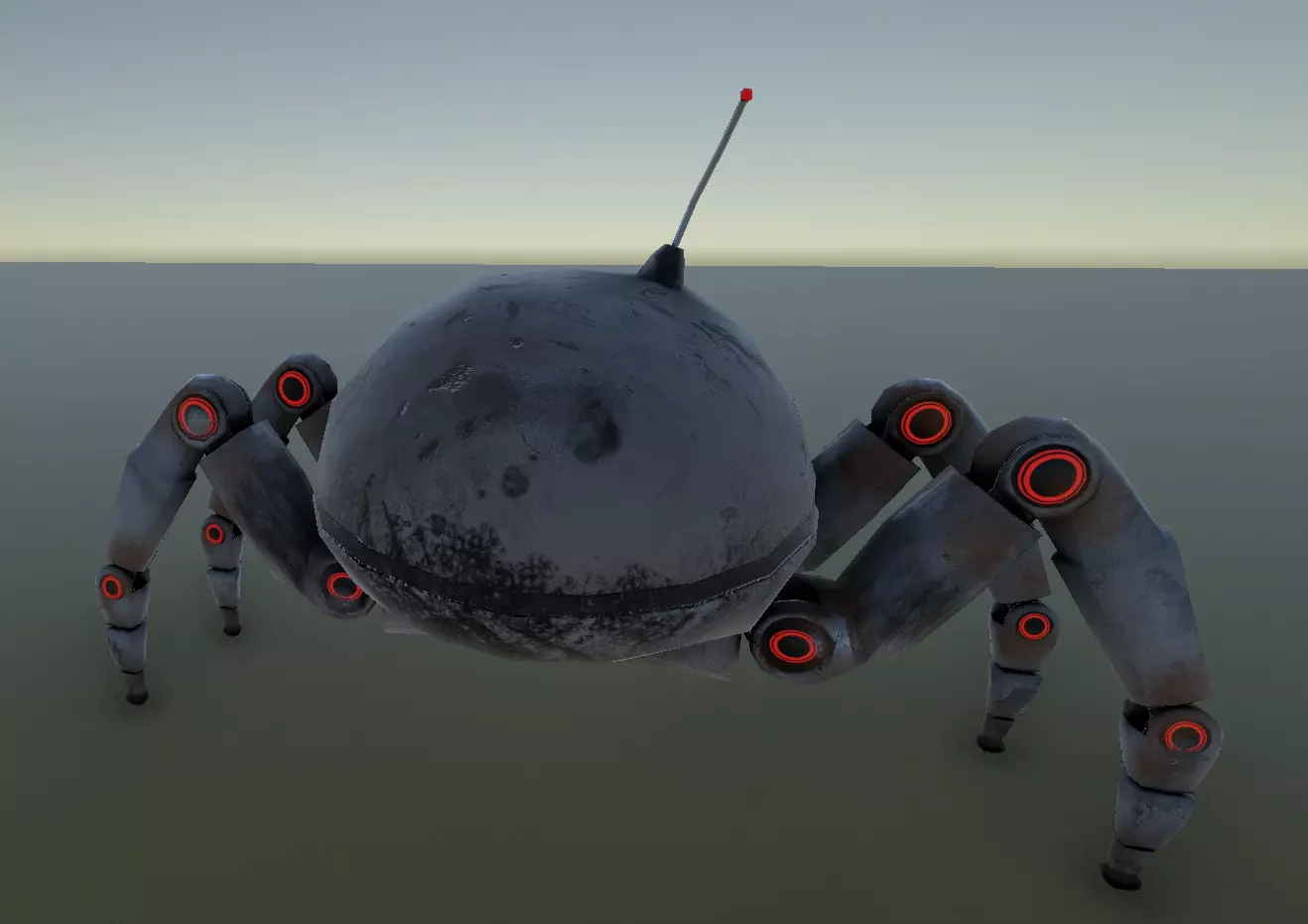 Old robot spy Low-poly 3D model_7