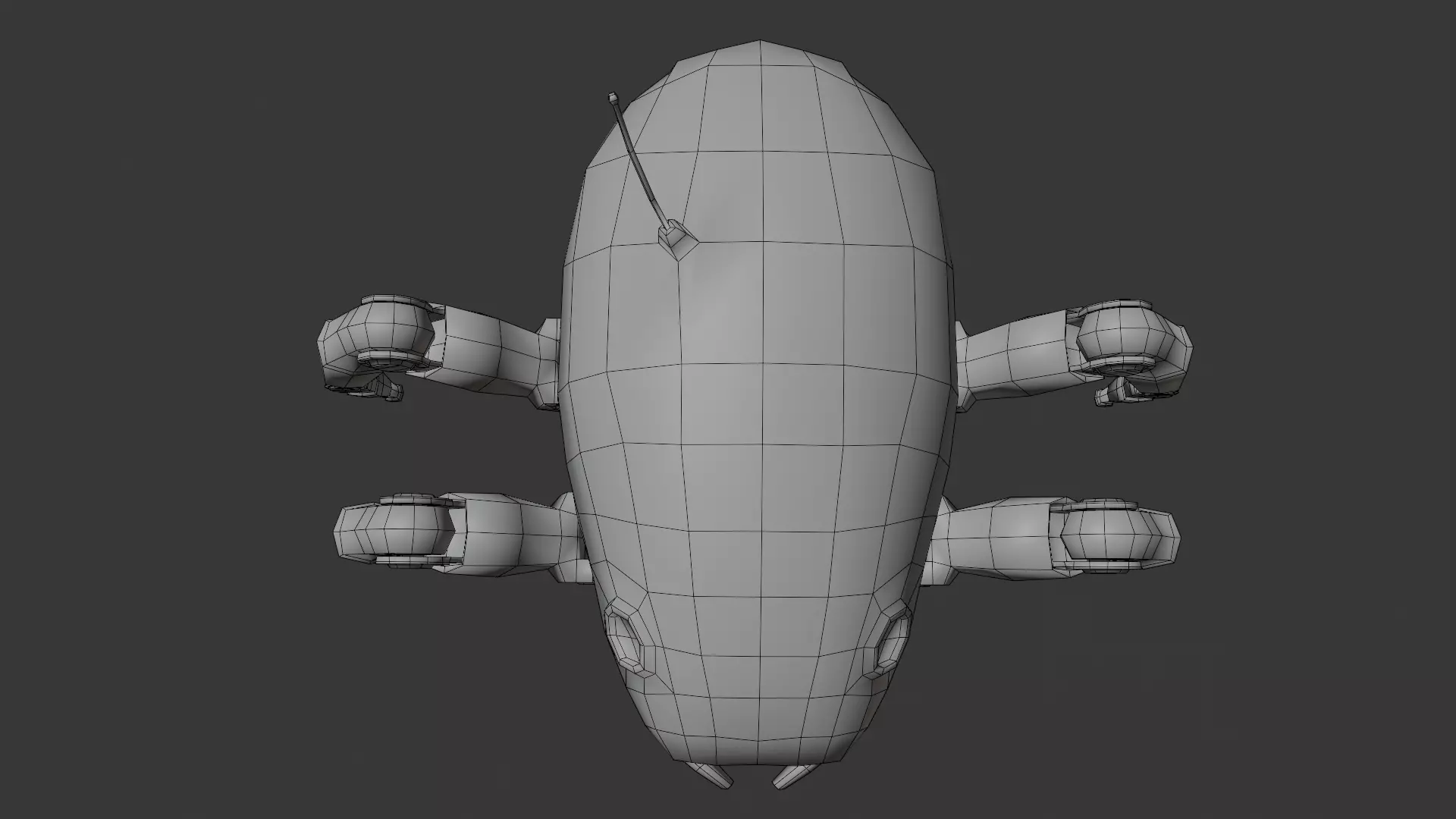 Old robot spy Low-poly 3D model_14