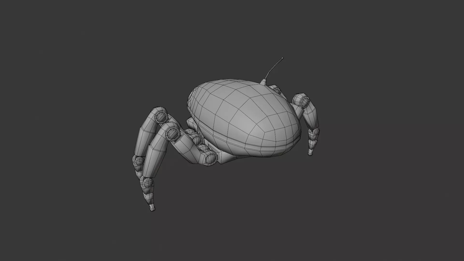 Old robot spy Low-poly 3D model_12