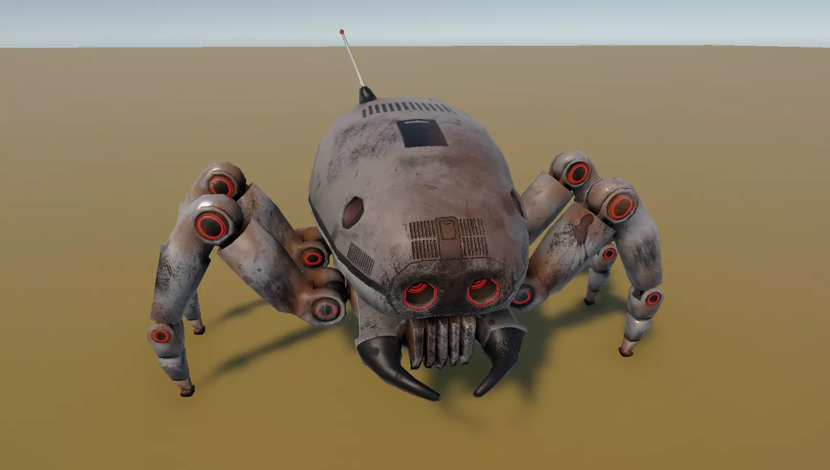 Old robot spy Low-poly 3D model_0