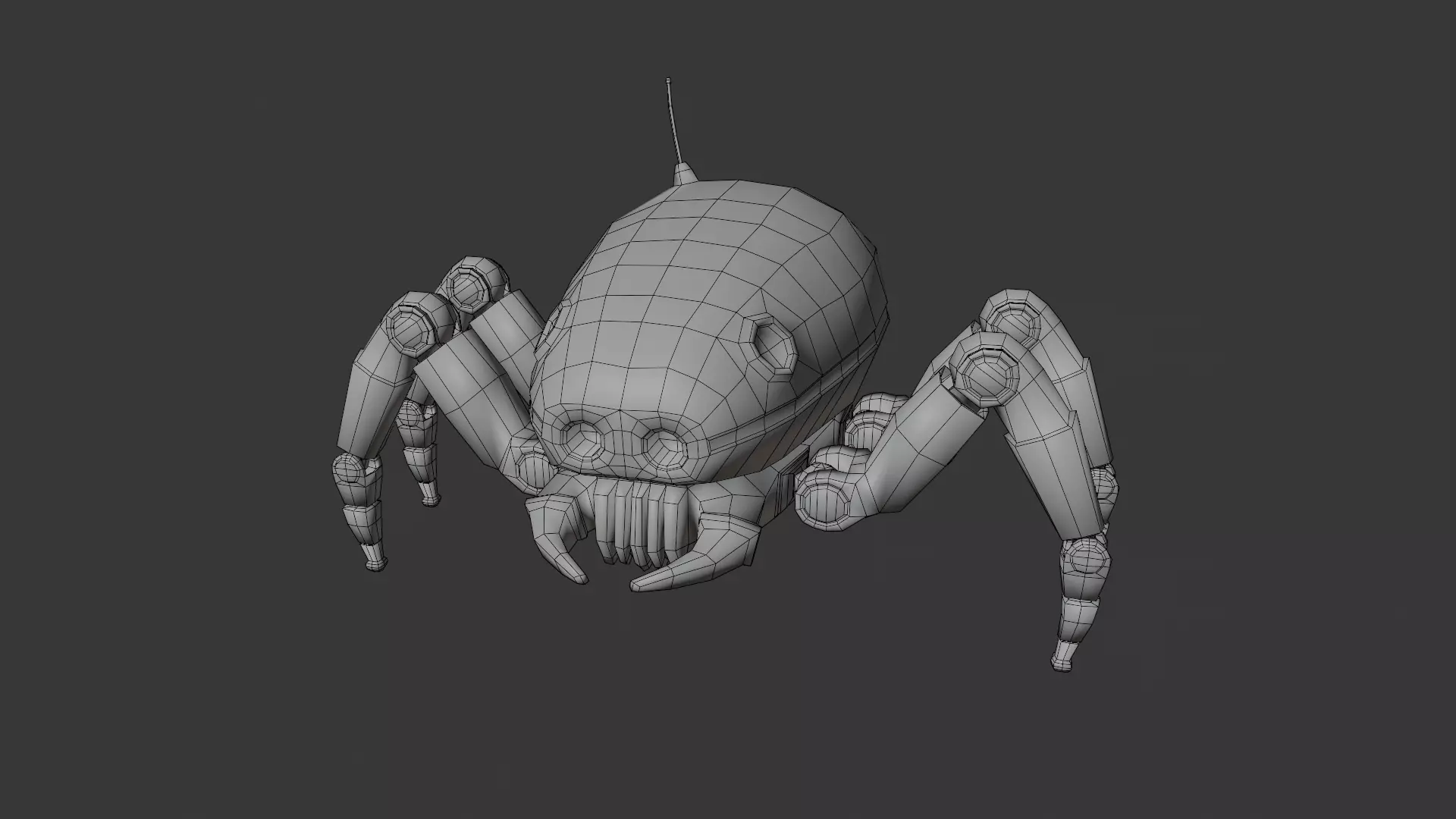 Old robot spy Low-poly 3D model_10