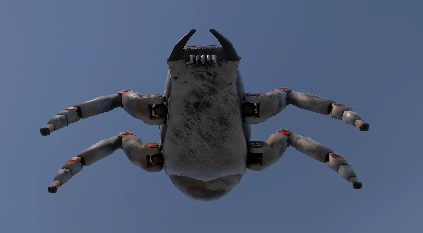 Old robot spy Low-poly 3D model_3