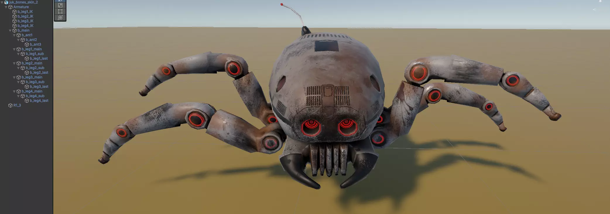 Old robot spy Low-poly 3D model_9