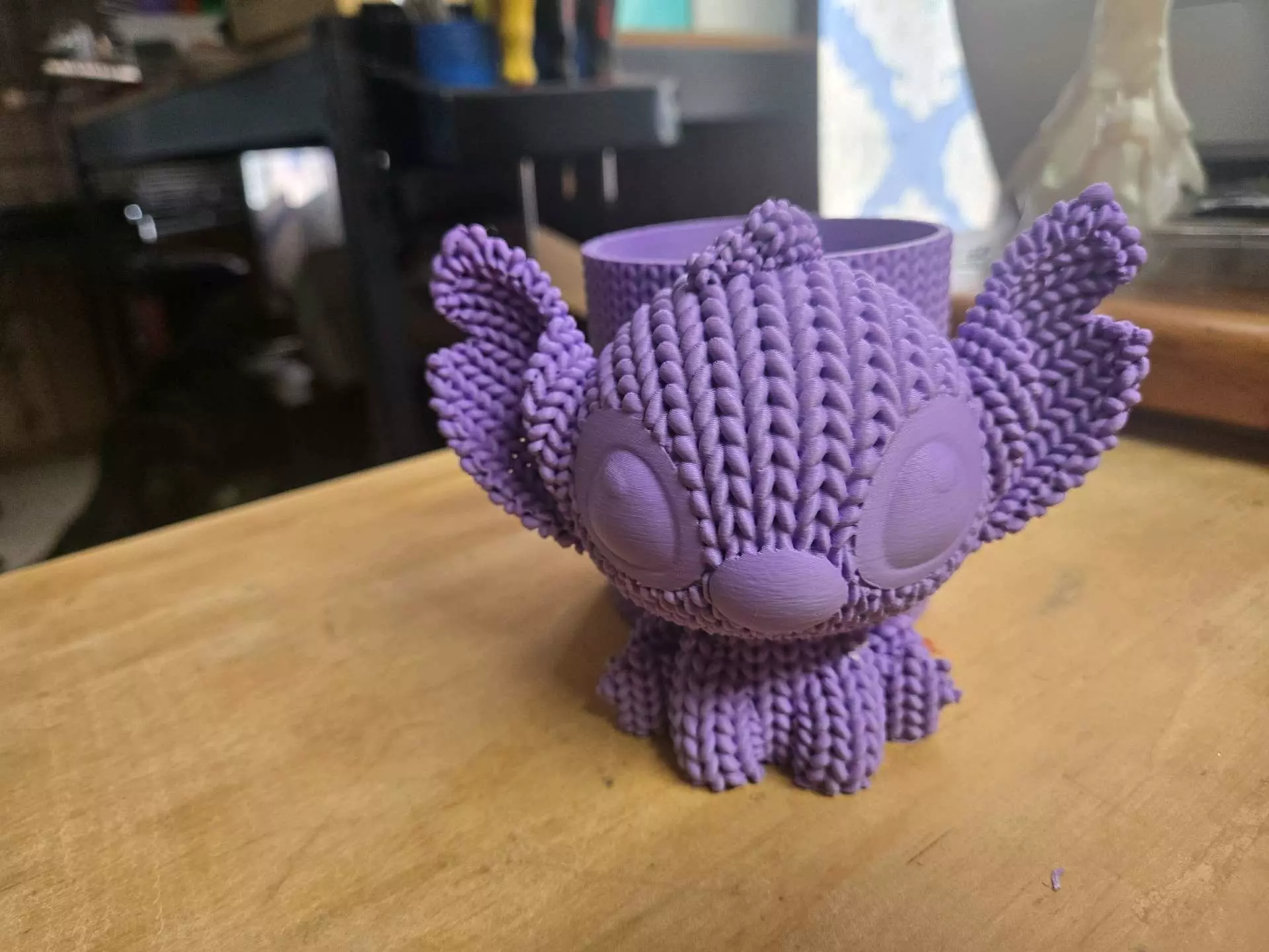 Stitch Pen Holder 3D Model Cute Desk Organizer 3D print model_14