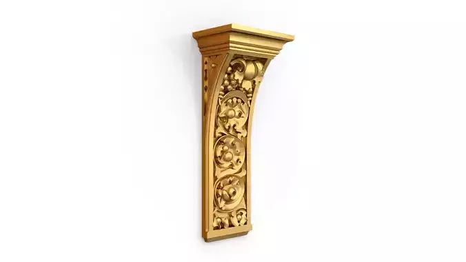 Decorative Bracket carved classic cnc 3d printing 05