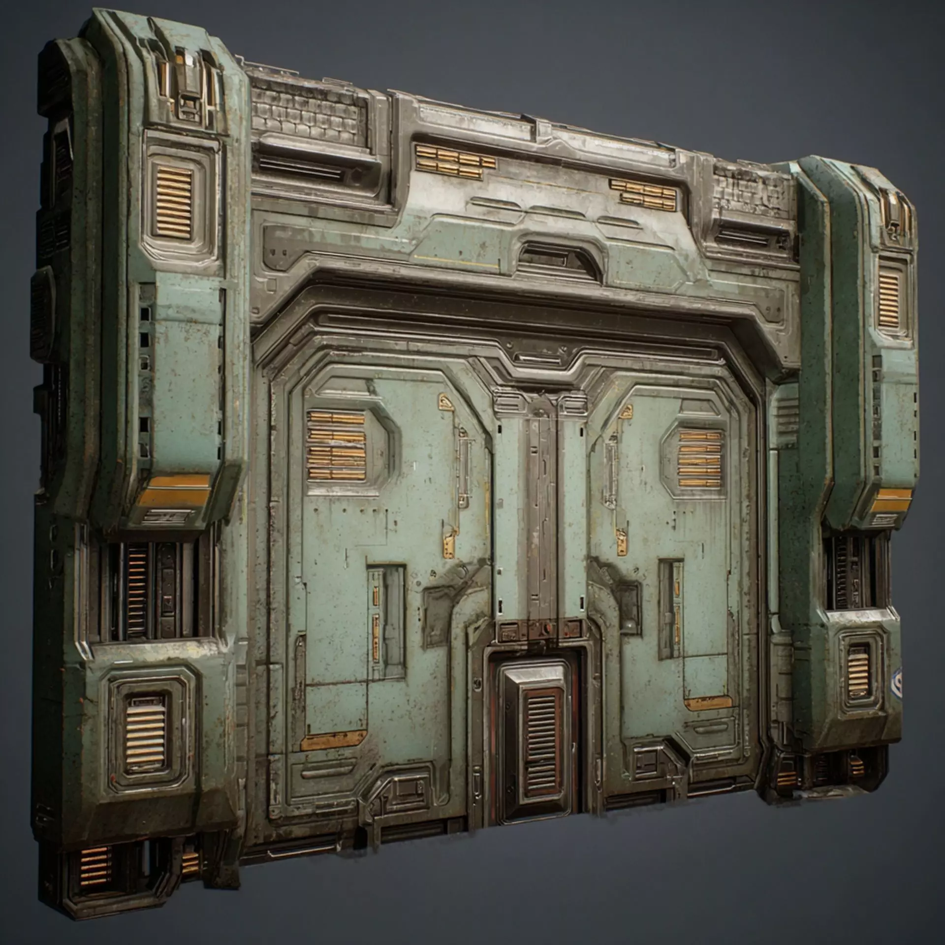 scifi walls set 1 - 50 items 3D model
