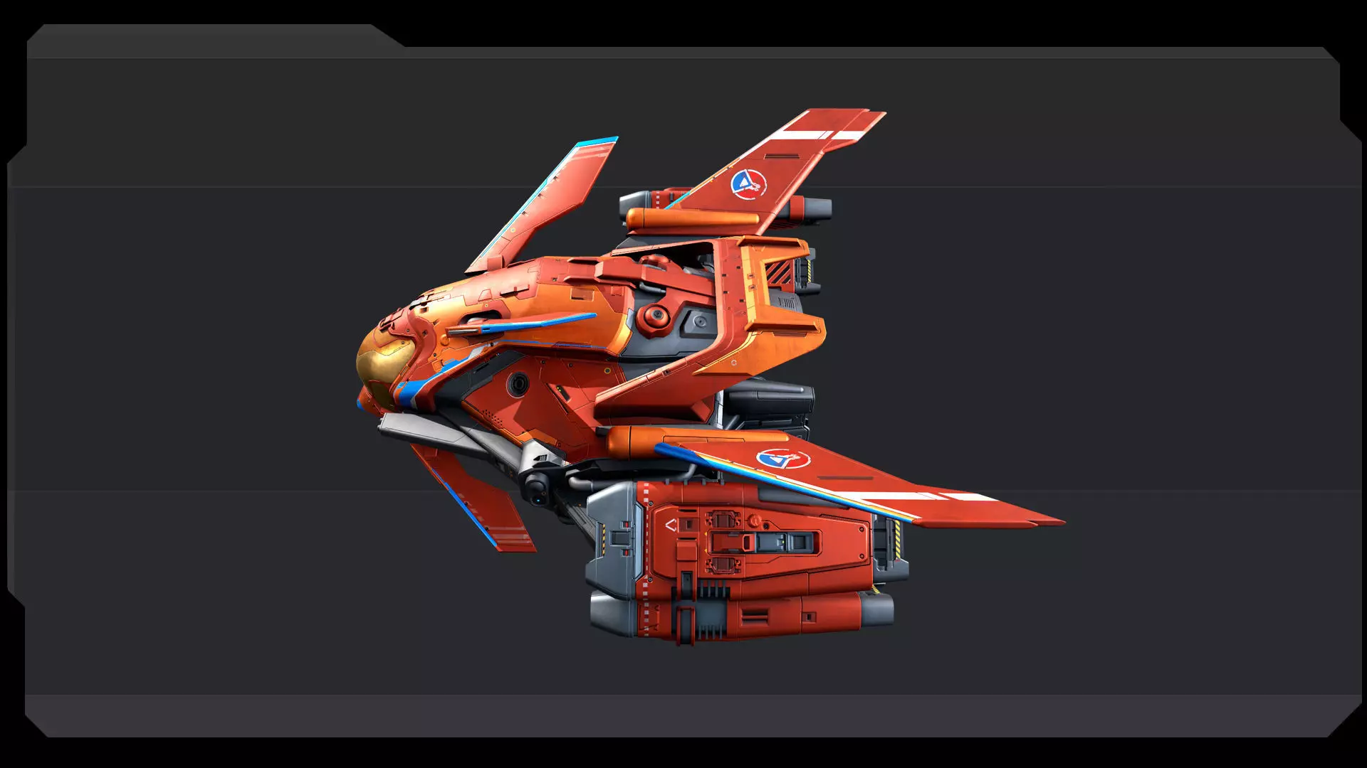 SPARROW Fighter Spacecraft Low-poly 3D model_5