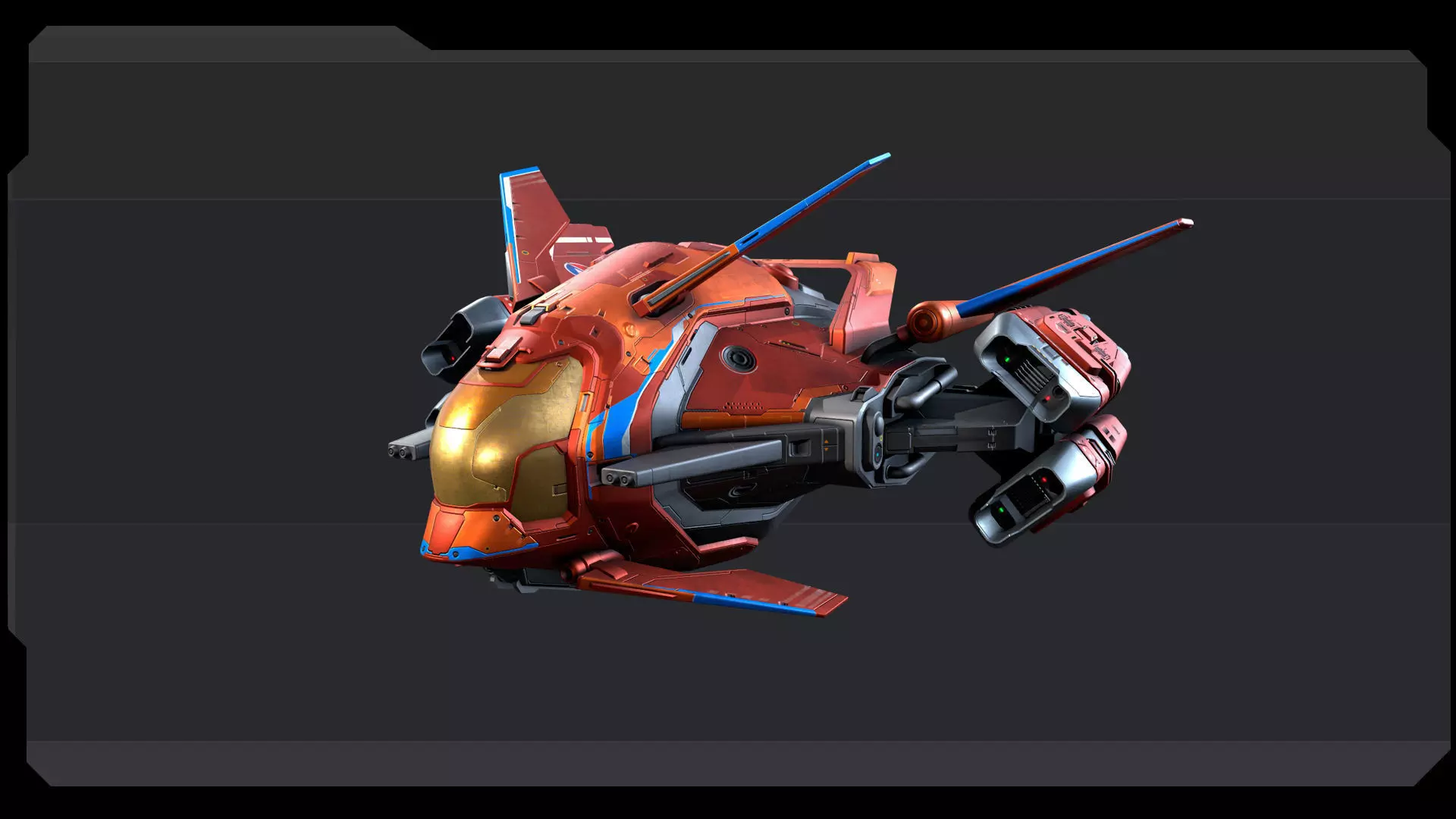 SPARROW Fighter Spacecraft Low-poly 3D model_4