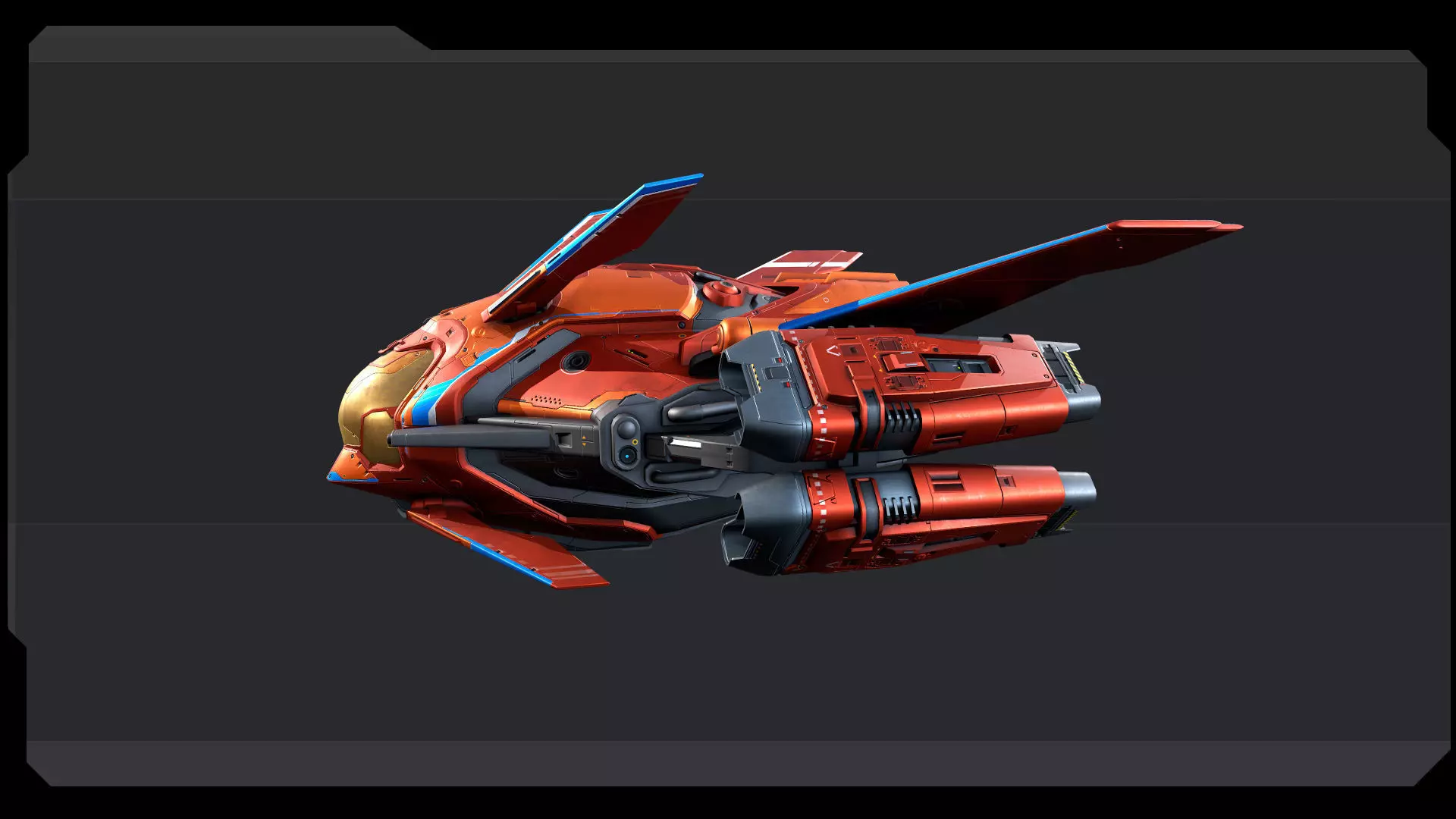 SPARROW Fighter Spacecraft Low-poly 3D model_2