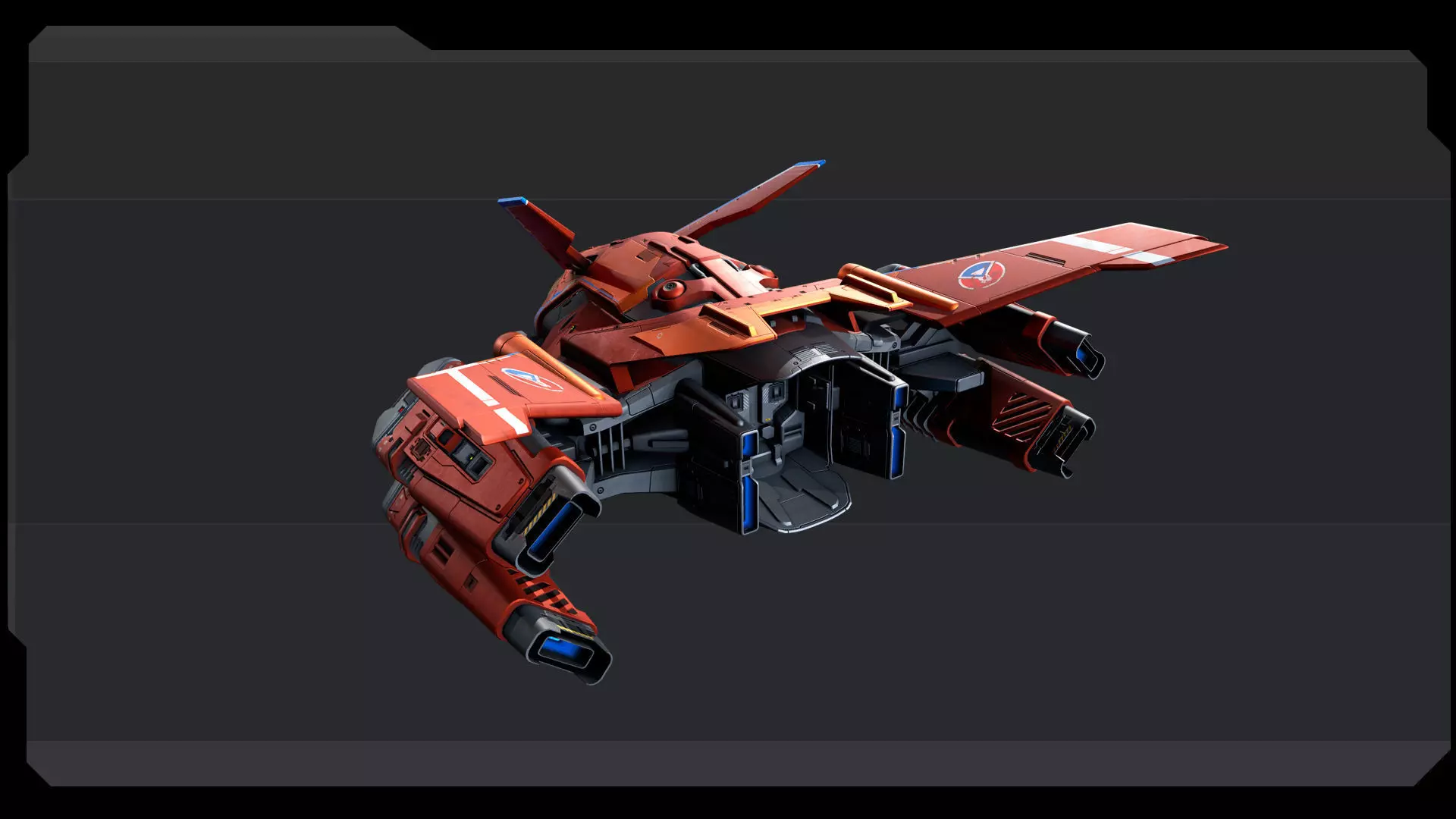 SPARROW Fighter Spacecraft Low-poly 3D model_6