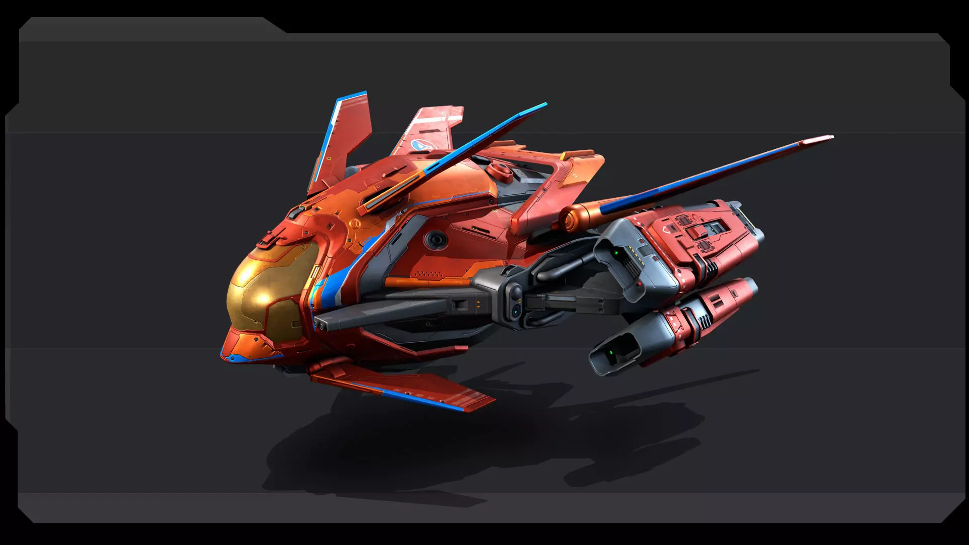 SPARROW Fighter Spacecraft Low-poly 3D model_1