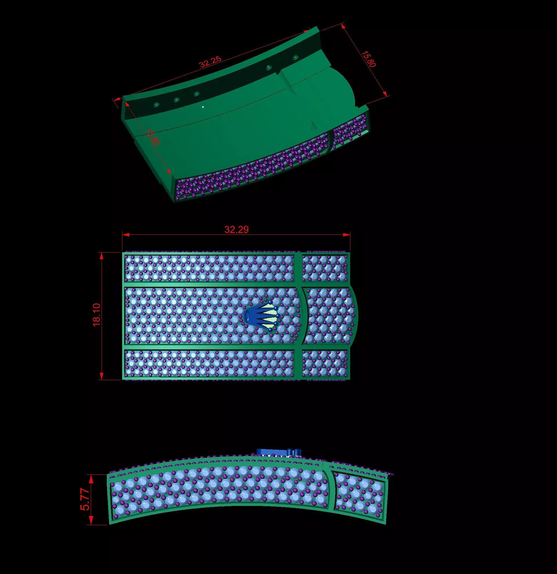  rolex watch lock 3D print model  3D print model_13