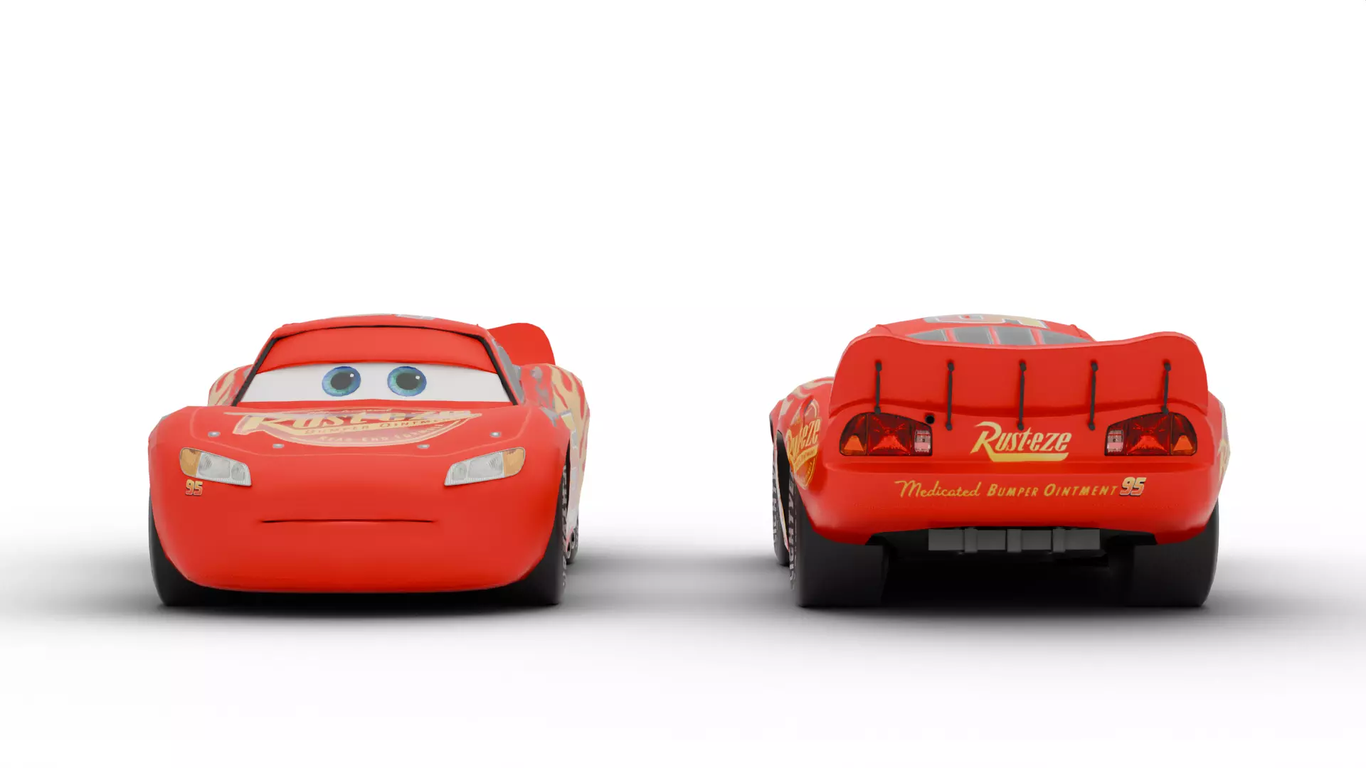 Lightning McQueen Low-poly 3D model_9