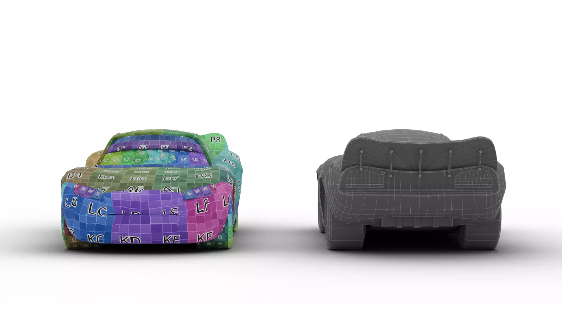 Lightning McQueen Low-poly 3D model_10