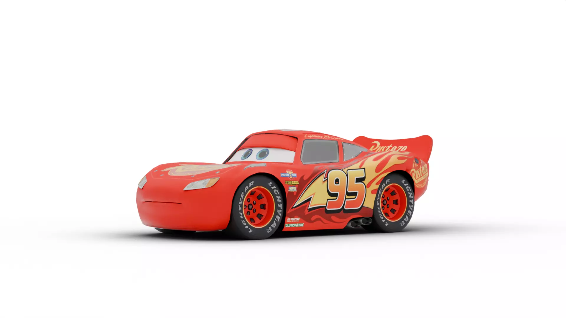 Lightning McQueen Low-poly 3D model_8