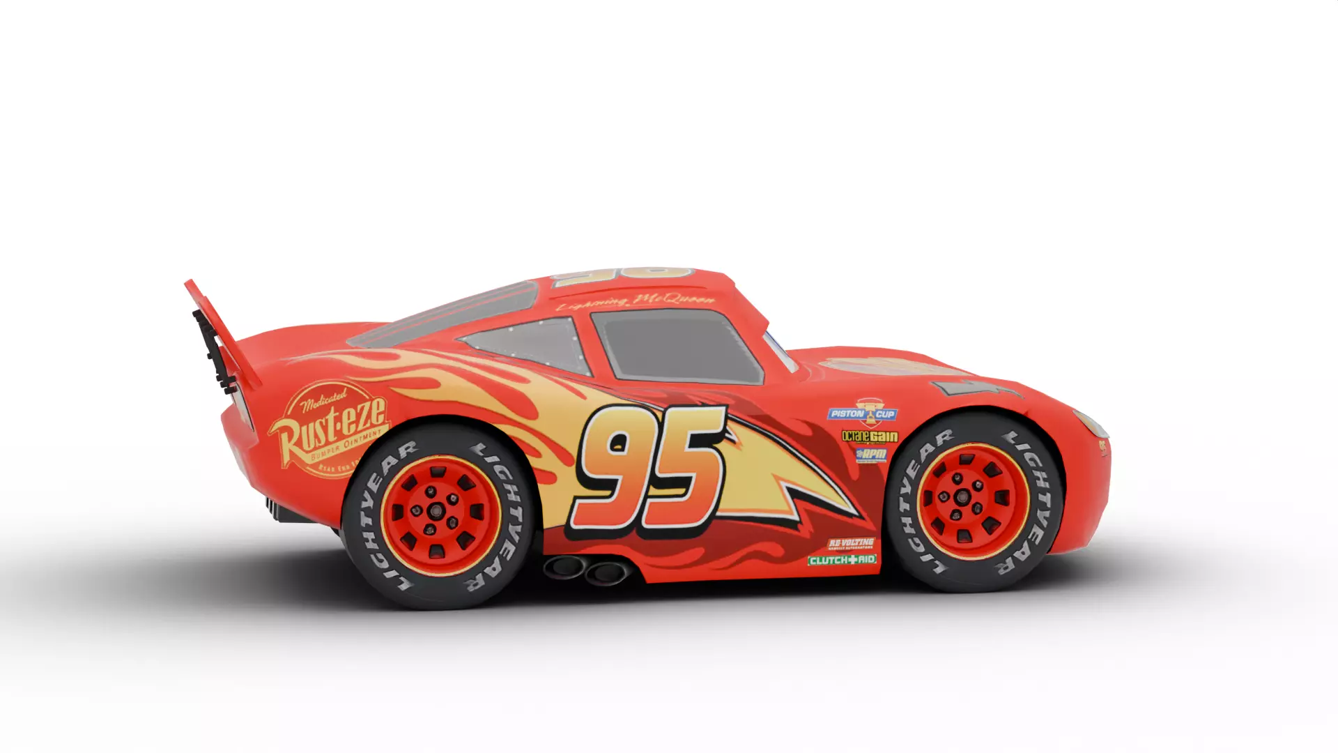 Lightning McQueen Low-poly 3D model_4