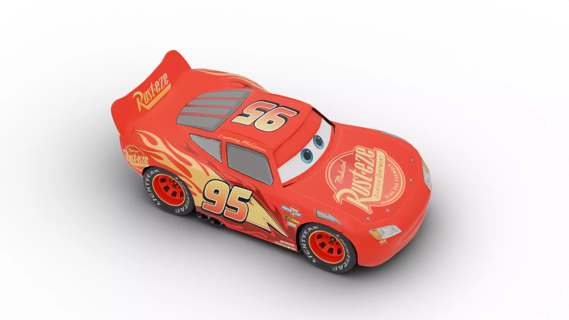 Lightning McQueen Low-poly 3D model_6