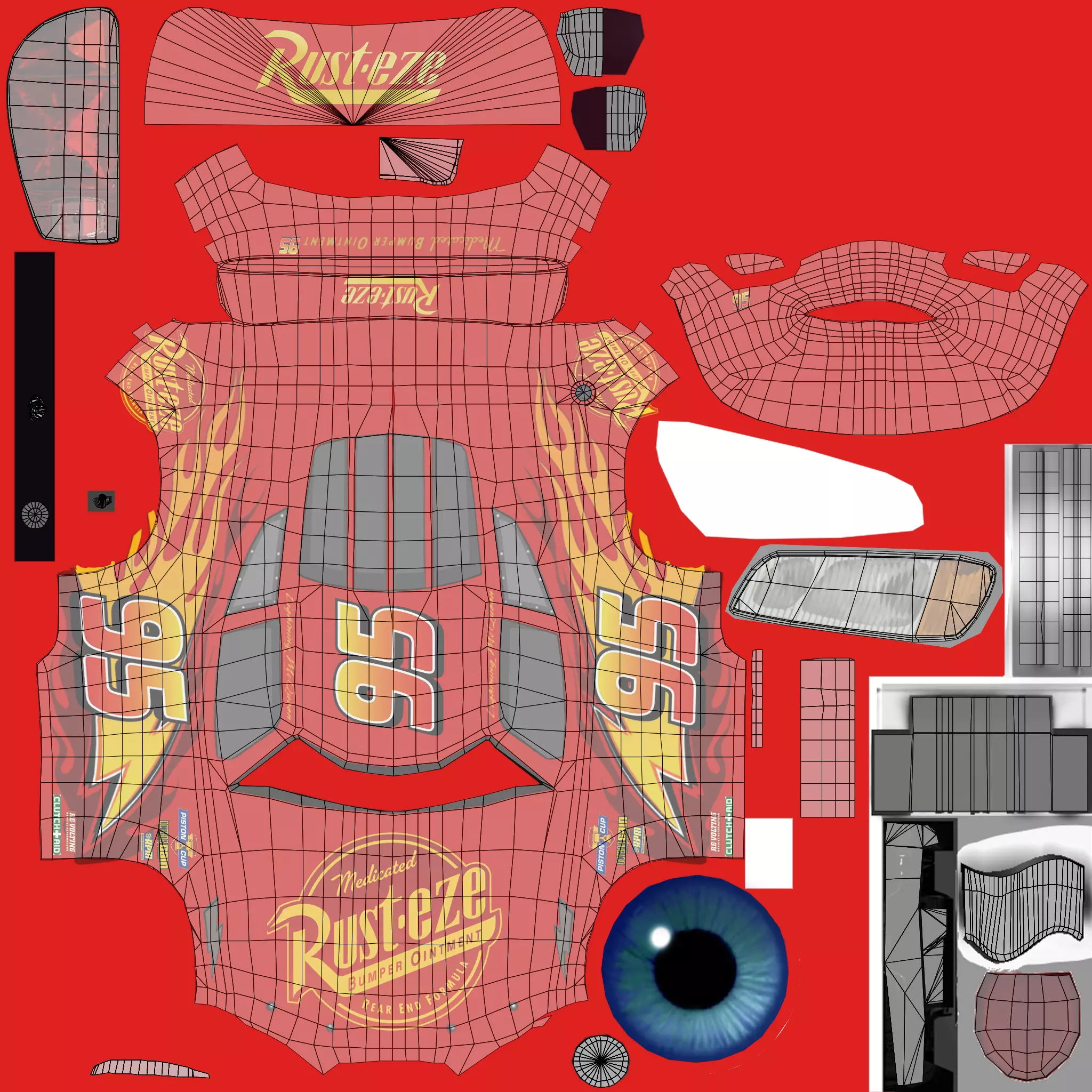 Lightning McQueen Low-poly 3D model_12