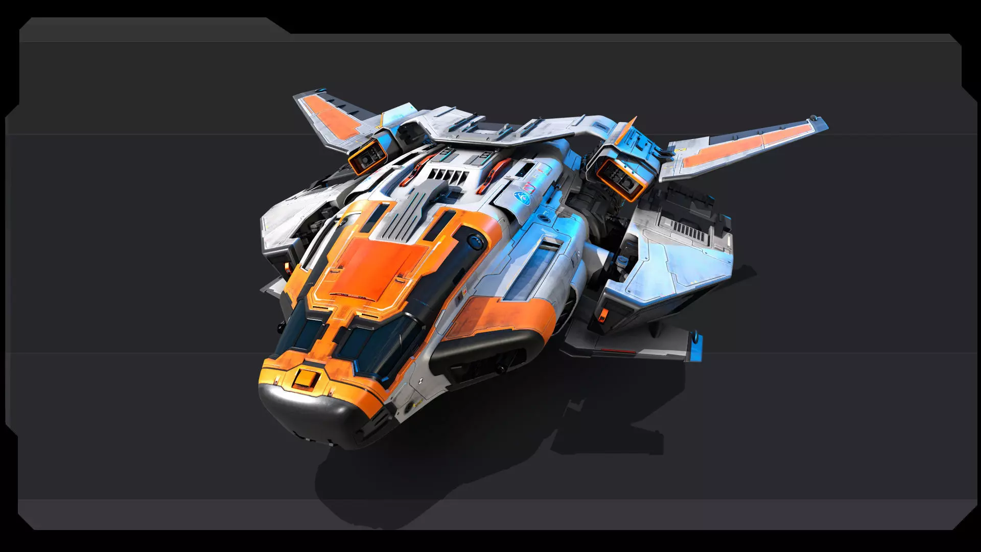 RQ5 - Space Defence Shuttle Low-poly 3D model_4