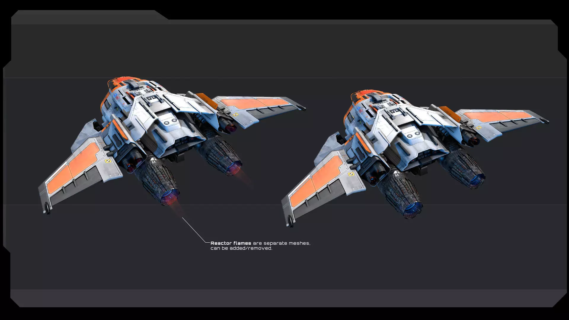 RQ5 - Space Defence Shuttle Low-poly 3D model_7