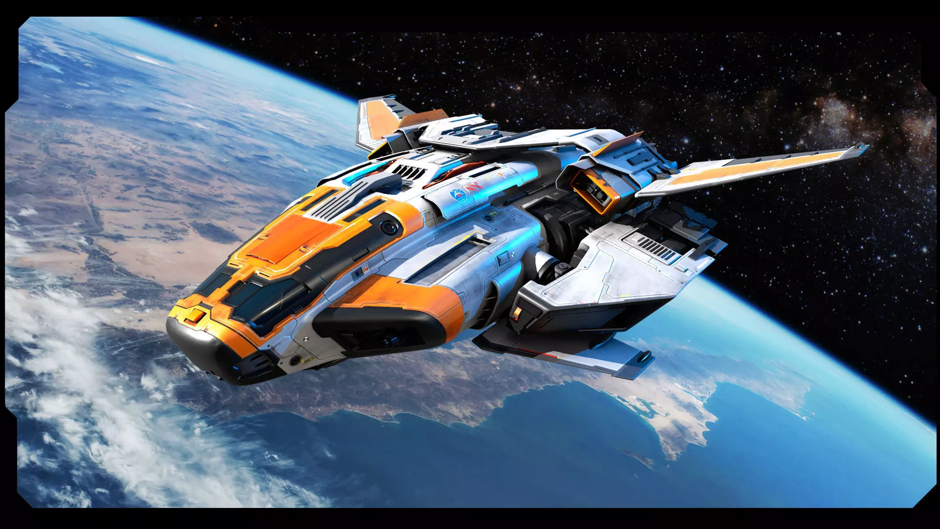 RQ5 - Space Defence Shuttle Low-poly 3D model_2