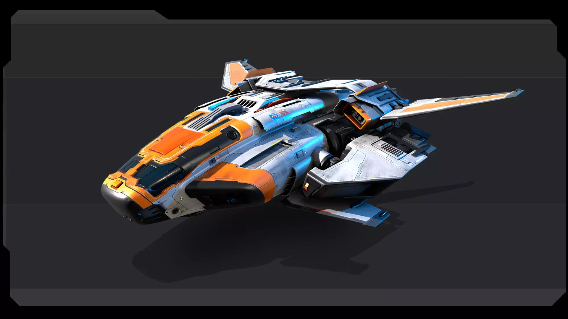 RQ5 - Space Defence Shuttle Low-poly 3D model_3