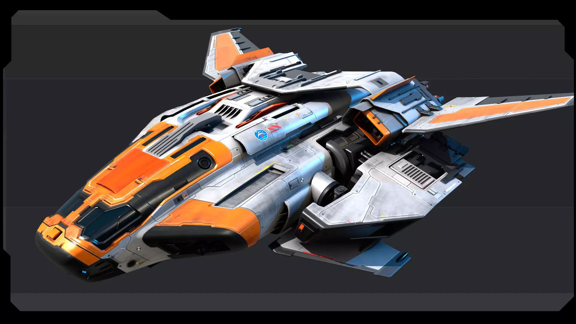 RQ5 - Space Defence Shuttle Low-poly 3D model_9