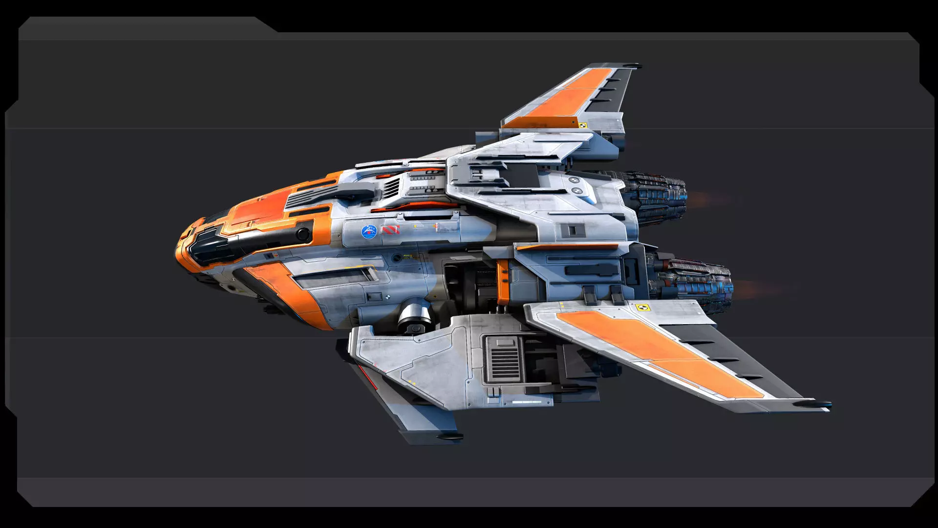 RQ5 - Space Defence Shuttle Low-poly 3D model_5