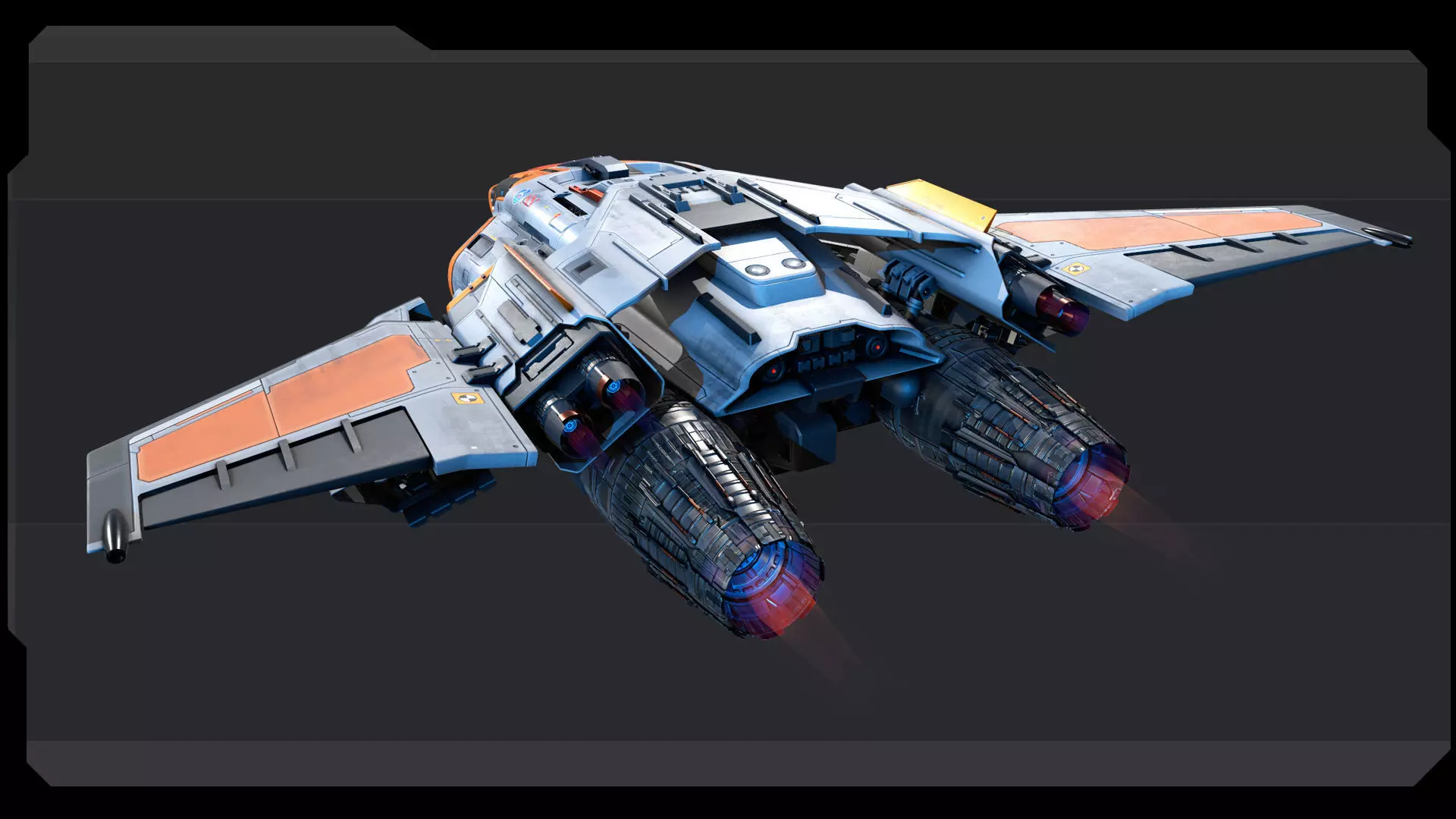 RQ5 - Space Defence Shuttle Low-poly 3D model_10