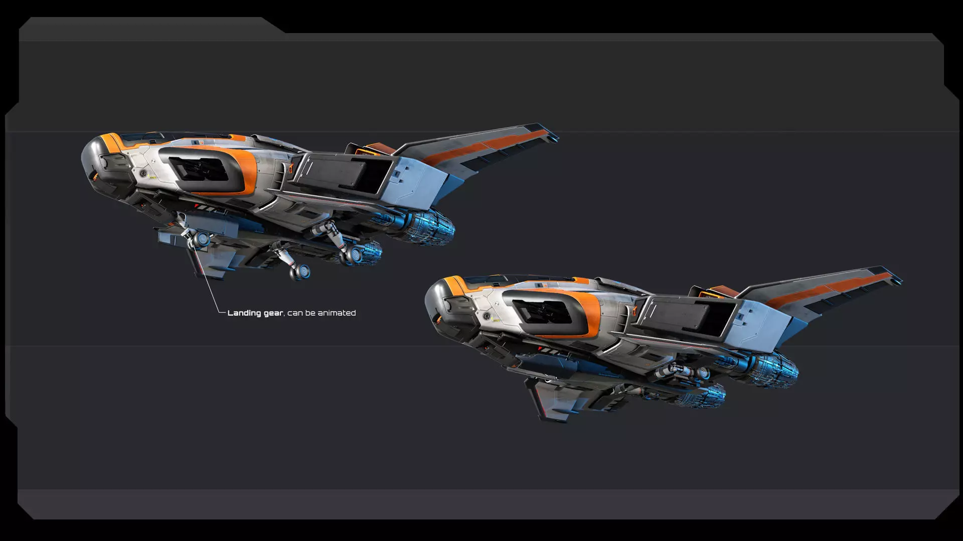 RQ5 - Space Defence Shuttle Low-poly 3D model_8