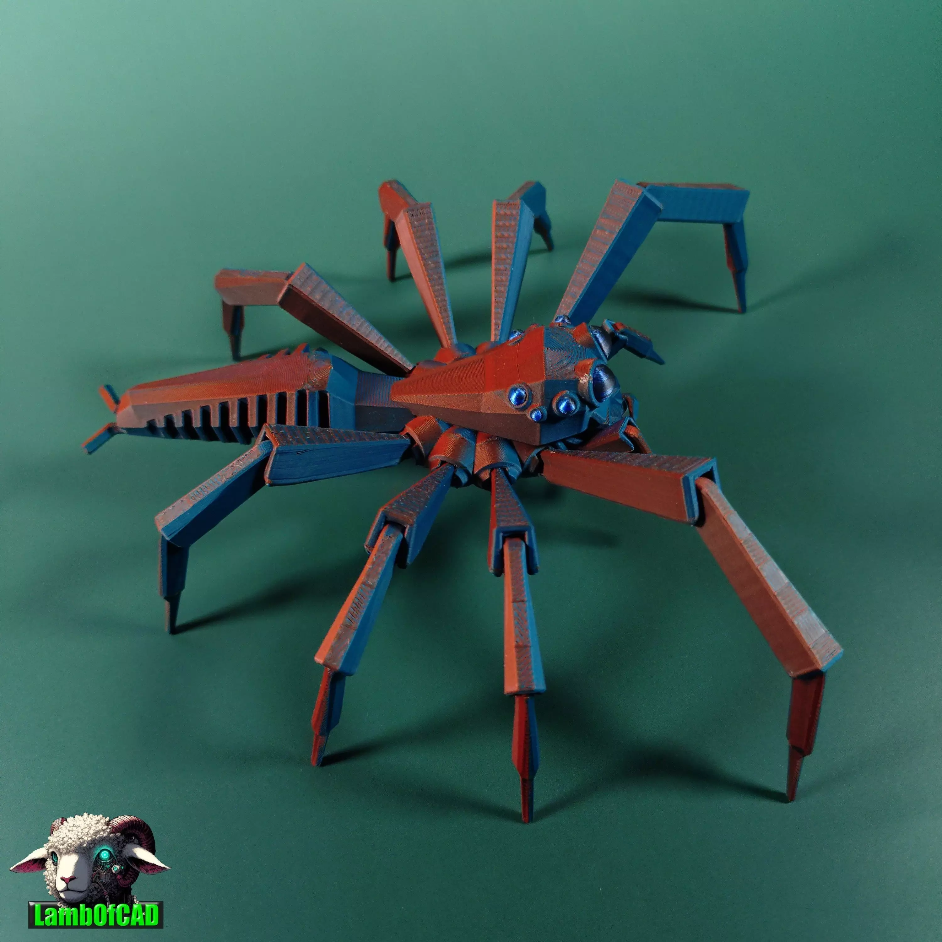 Low Poly Jumping Spider 3D print model_4