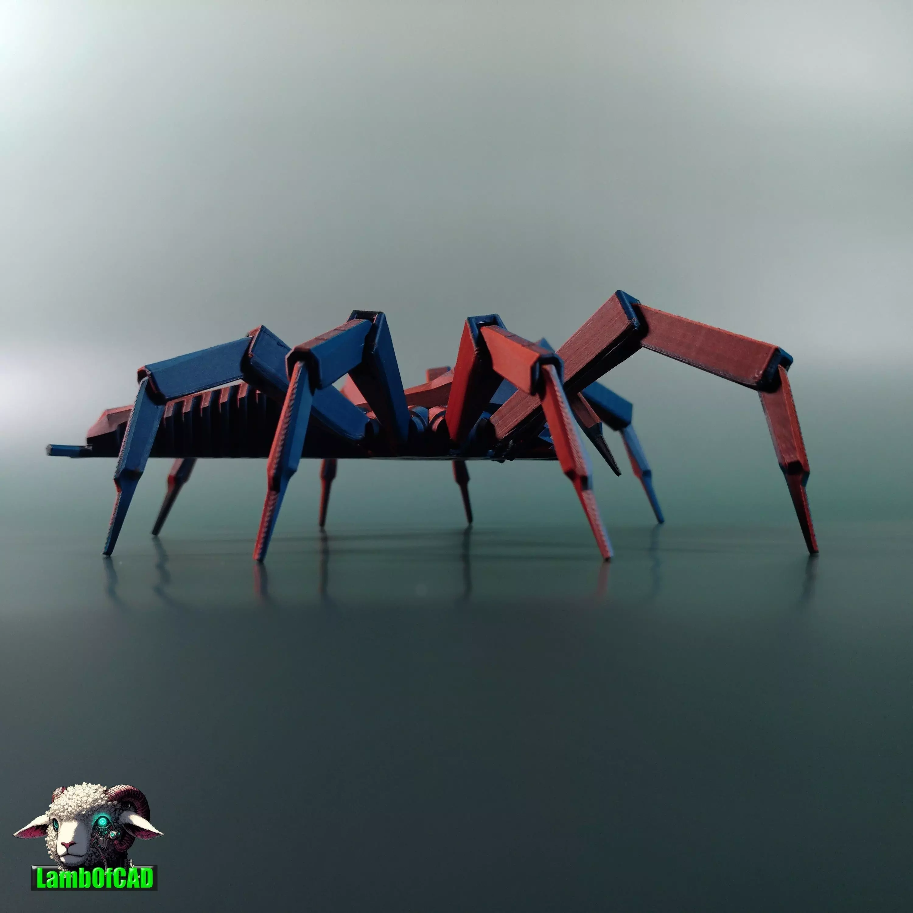 Low Poly Jumping Spider 3D print model_7