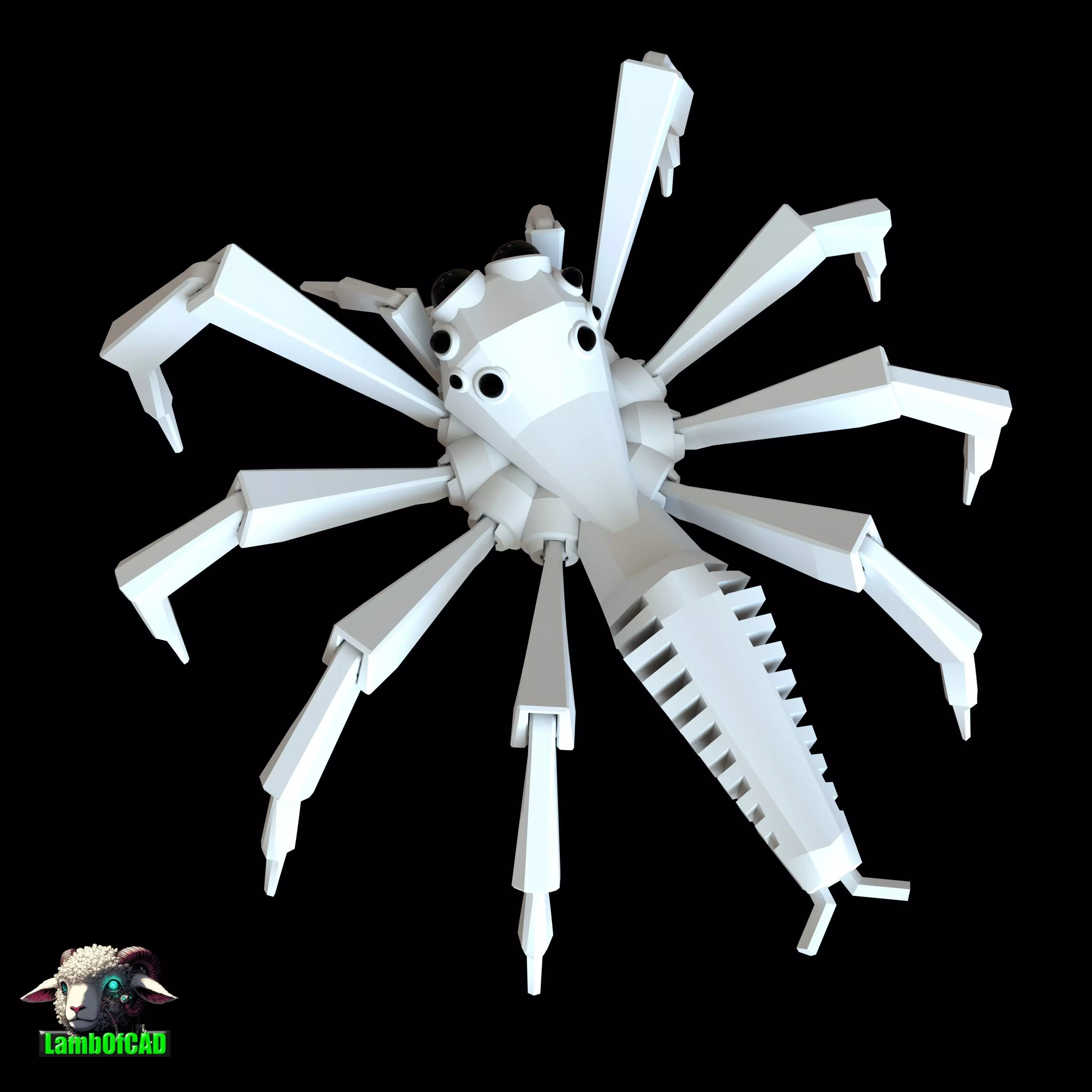 Low Poly Jumping Spider 3D print model_19