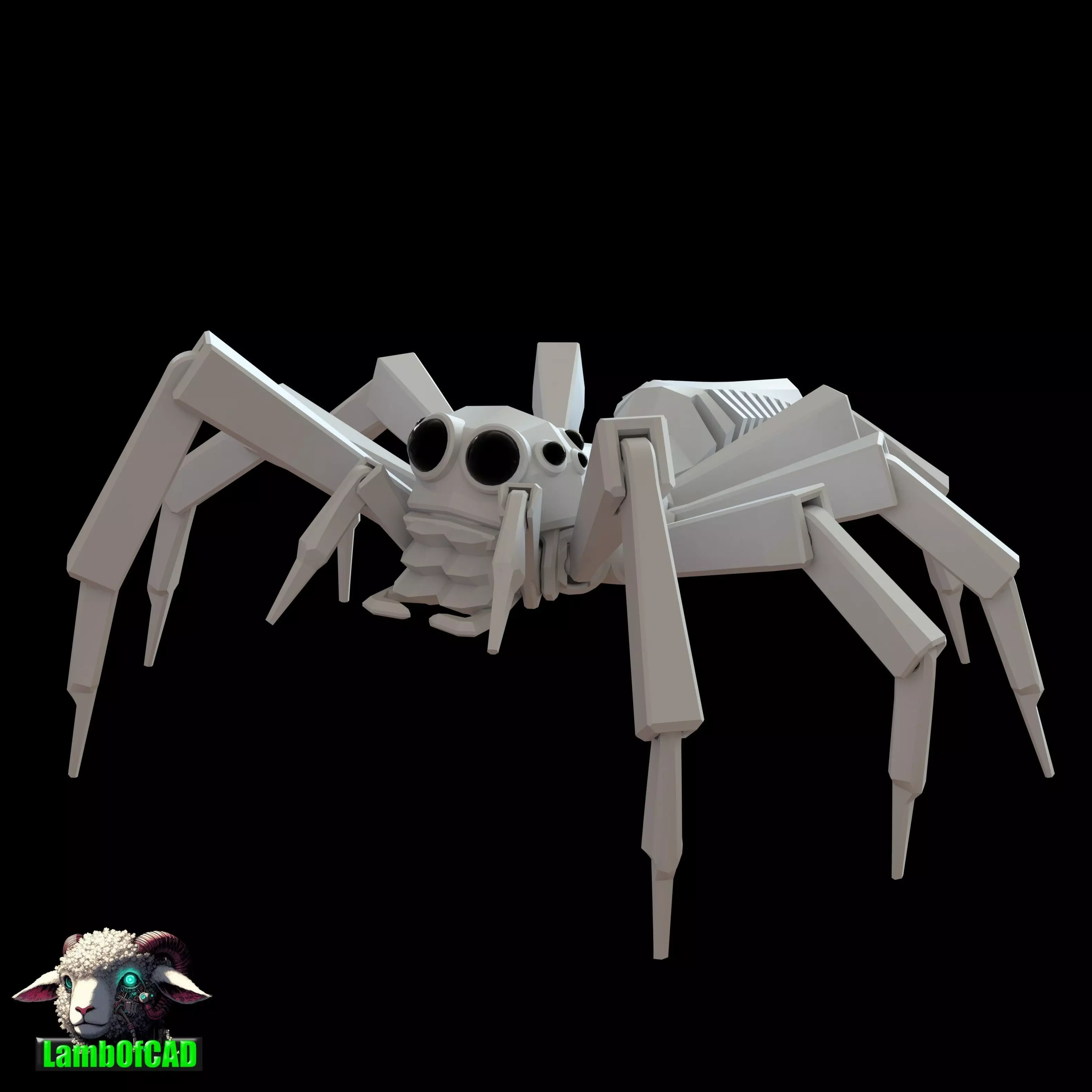 Low Poly Jumping Spider 3D print model_18