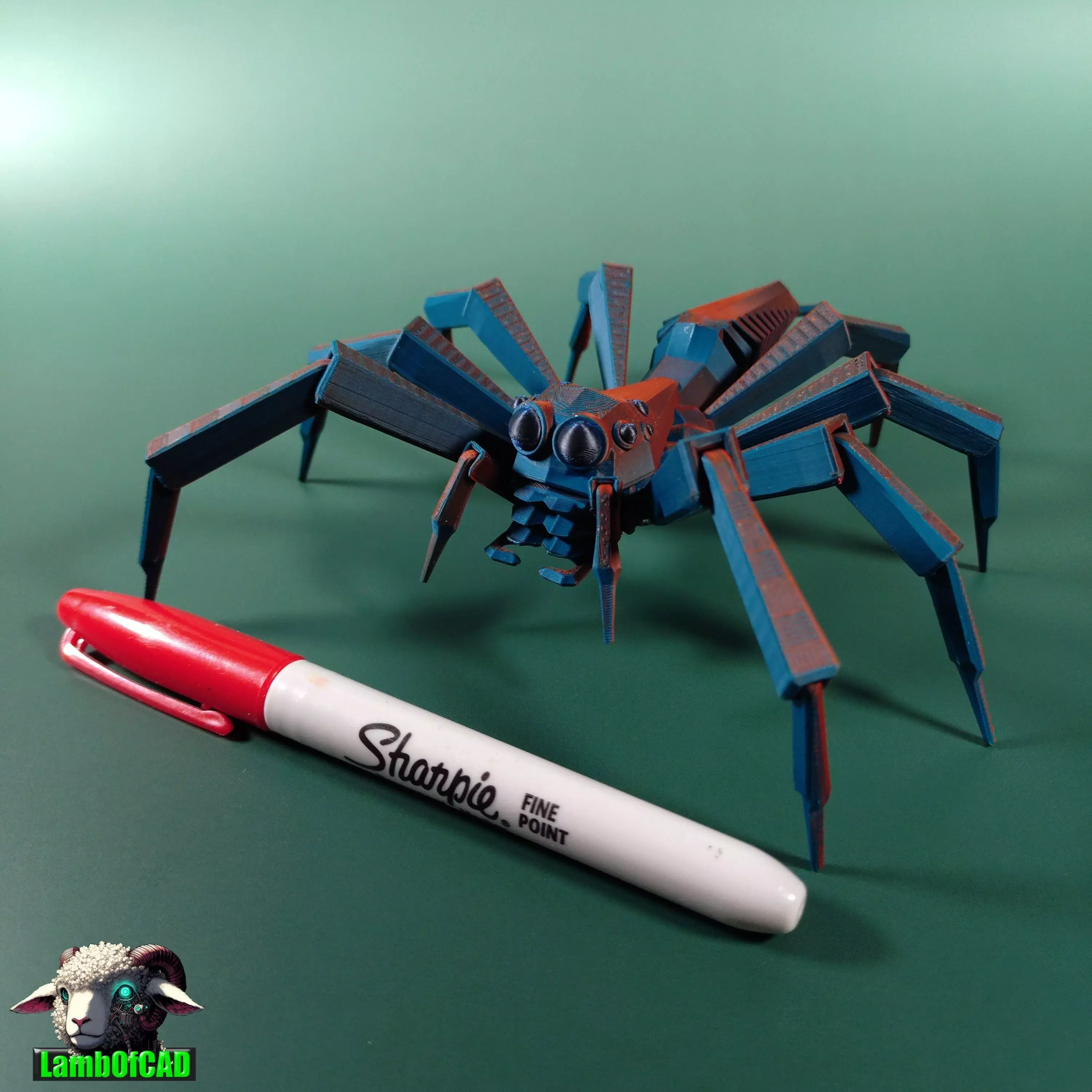 Low Poly Jumping Spider 3D print model_2