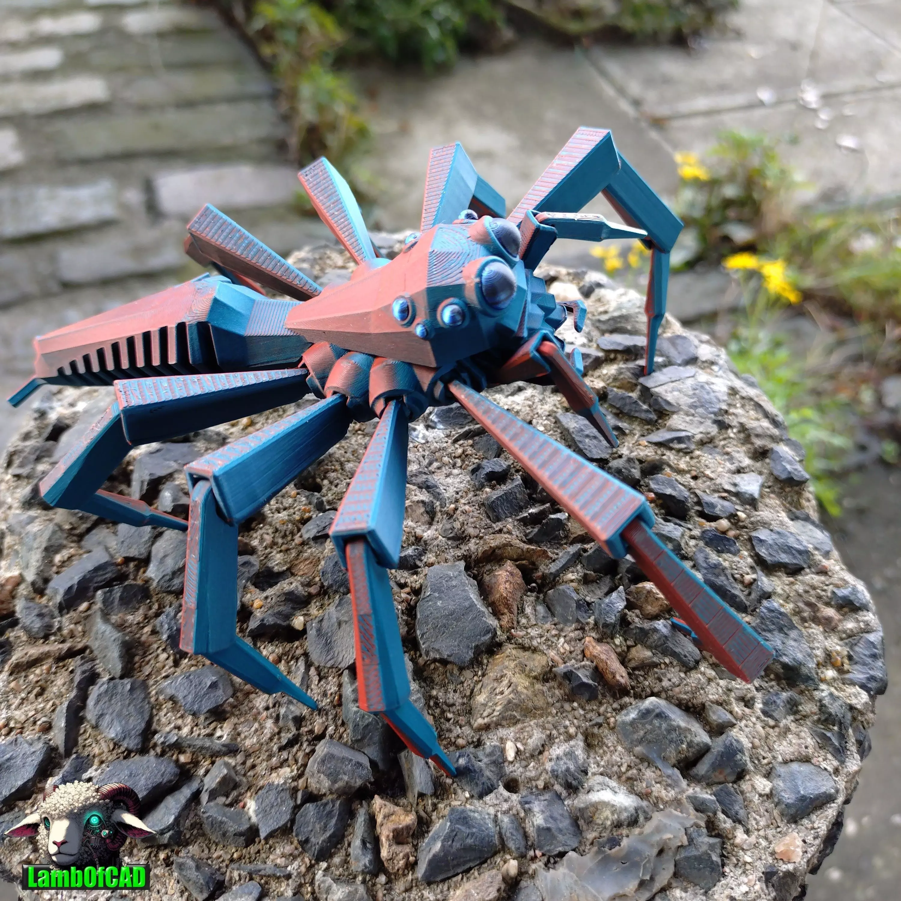 Low Poly Jumping Spider 3D print model_12