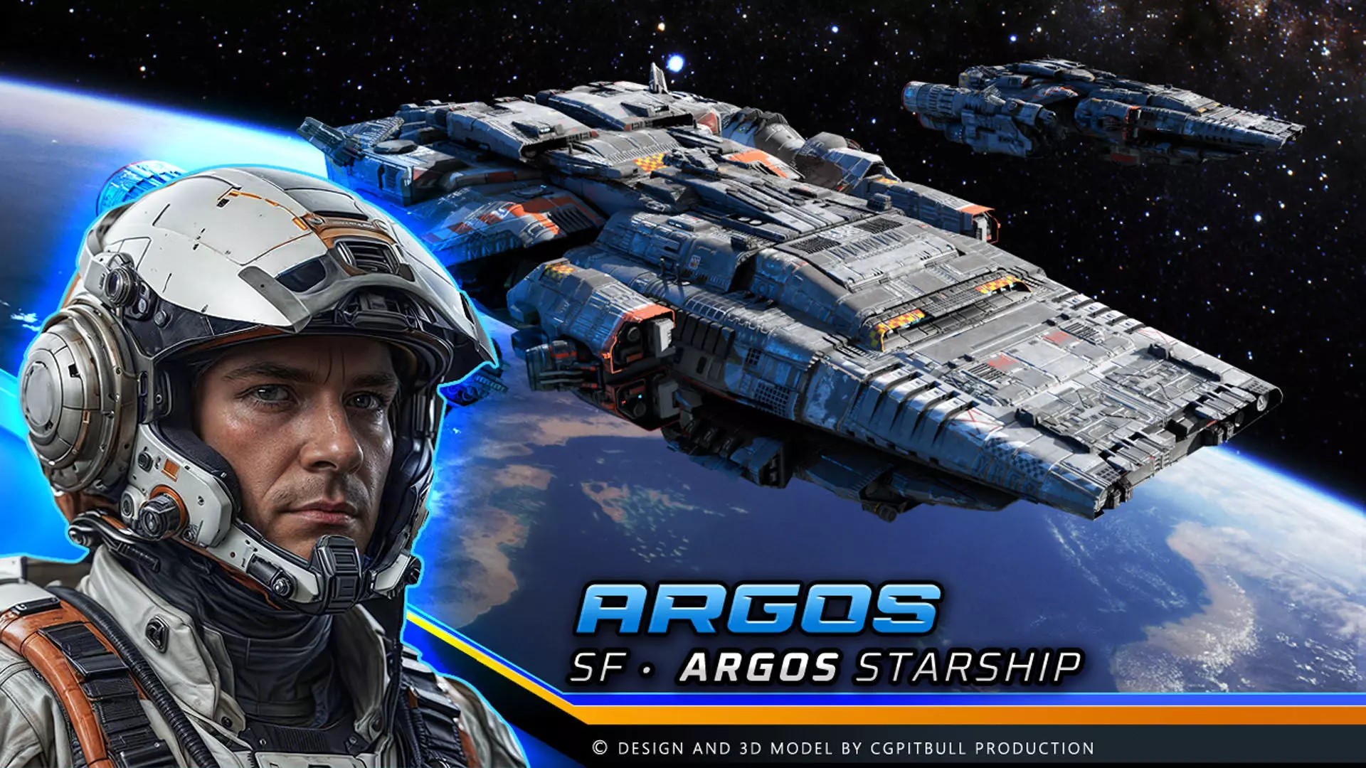 ARGOS - Starship  Low-poly 3D model_0