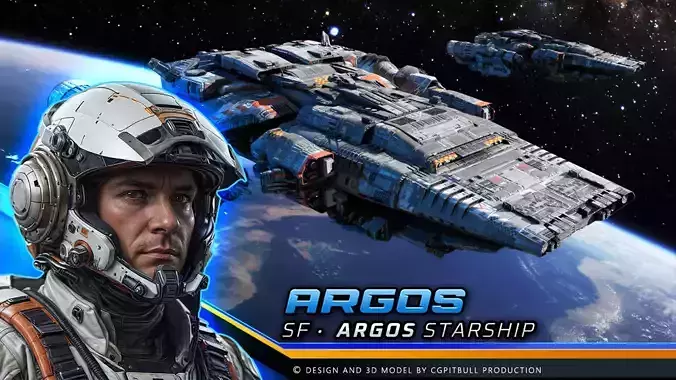 ARGOS - Starship  Low-poly 3D model