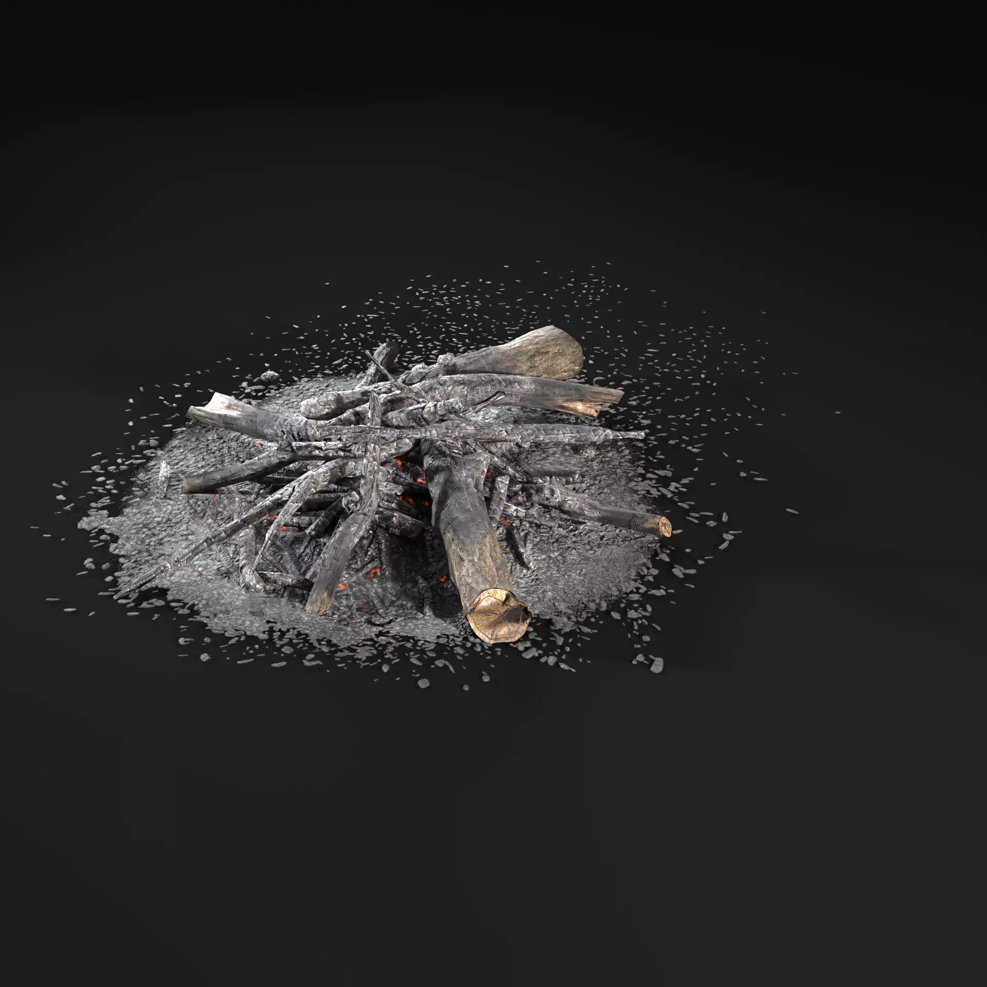 Camp Fire Low-poly 3D model_10