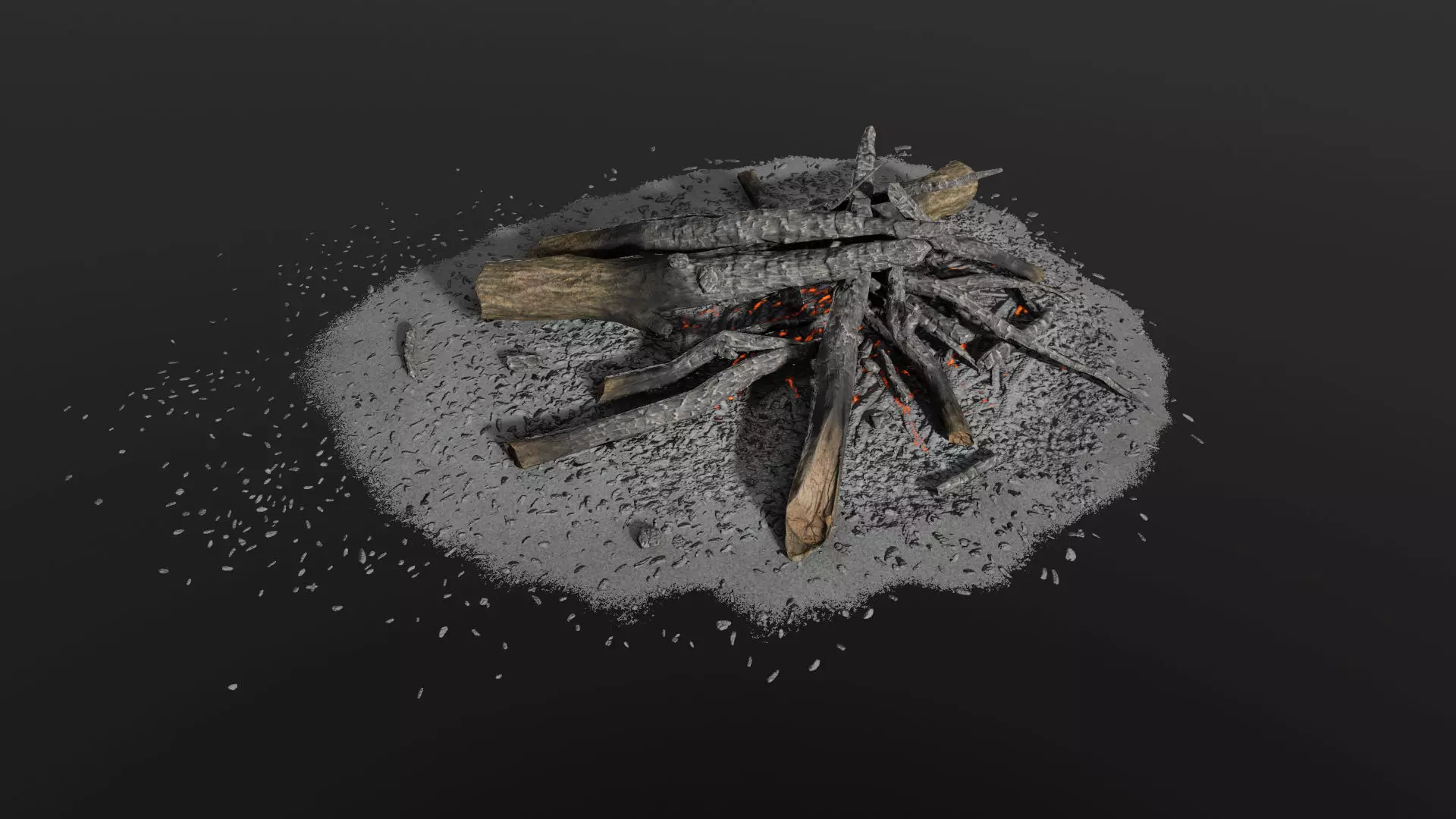 Camp Fire Low-poly 3D model_2