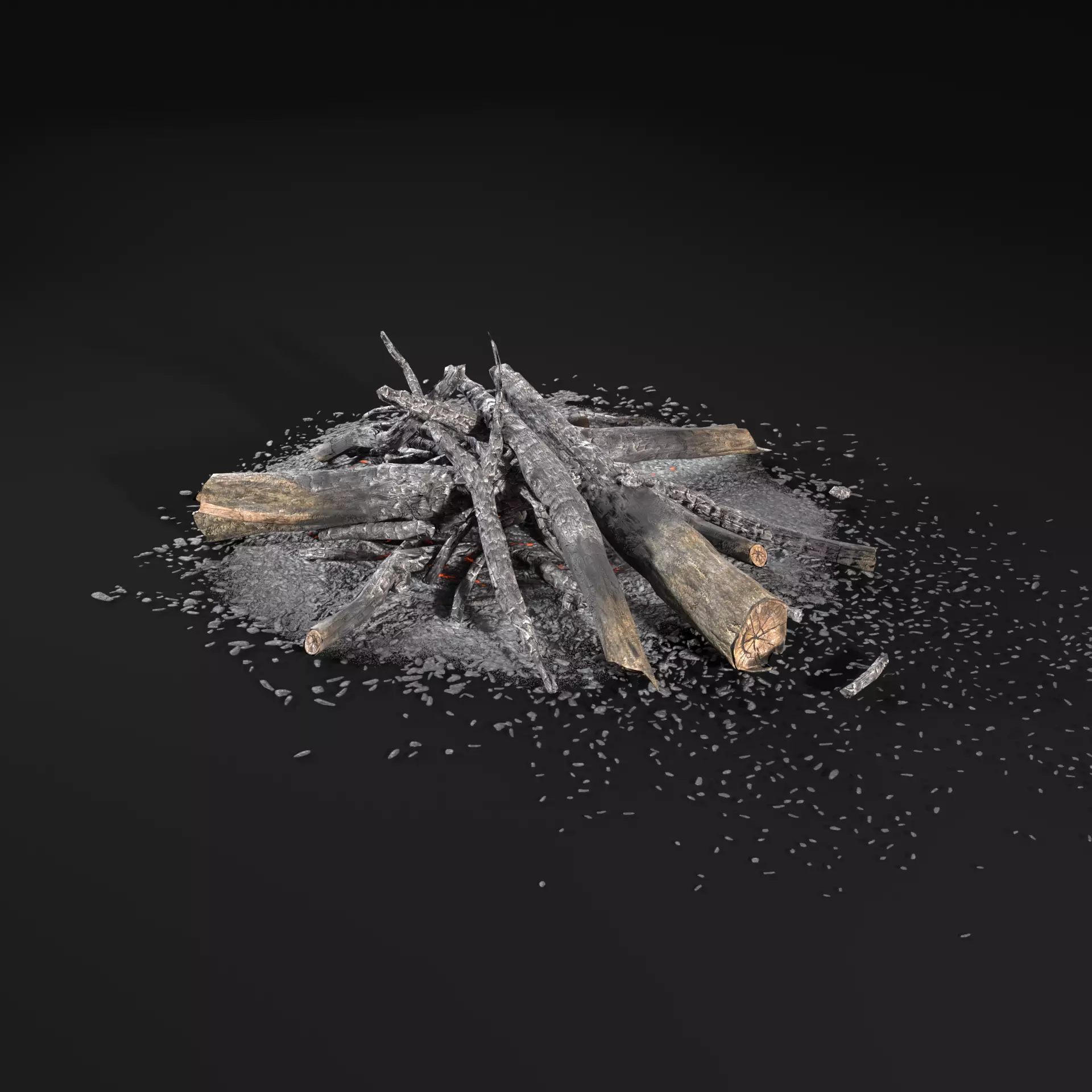 Camp Fire Low-poly 3D model_11
