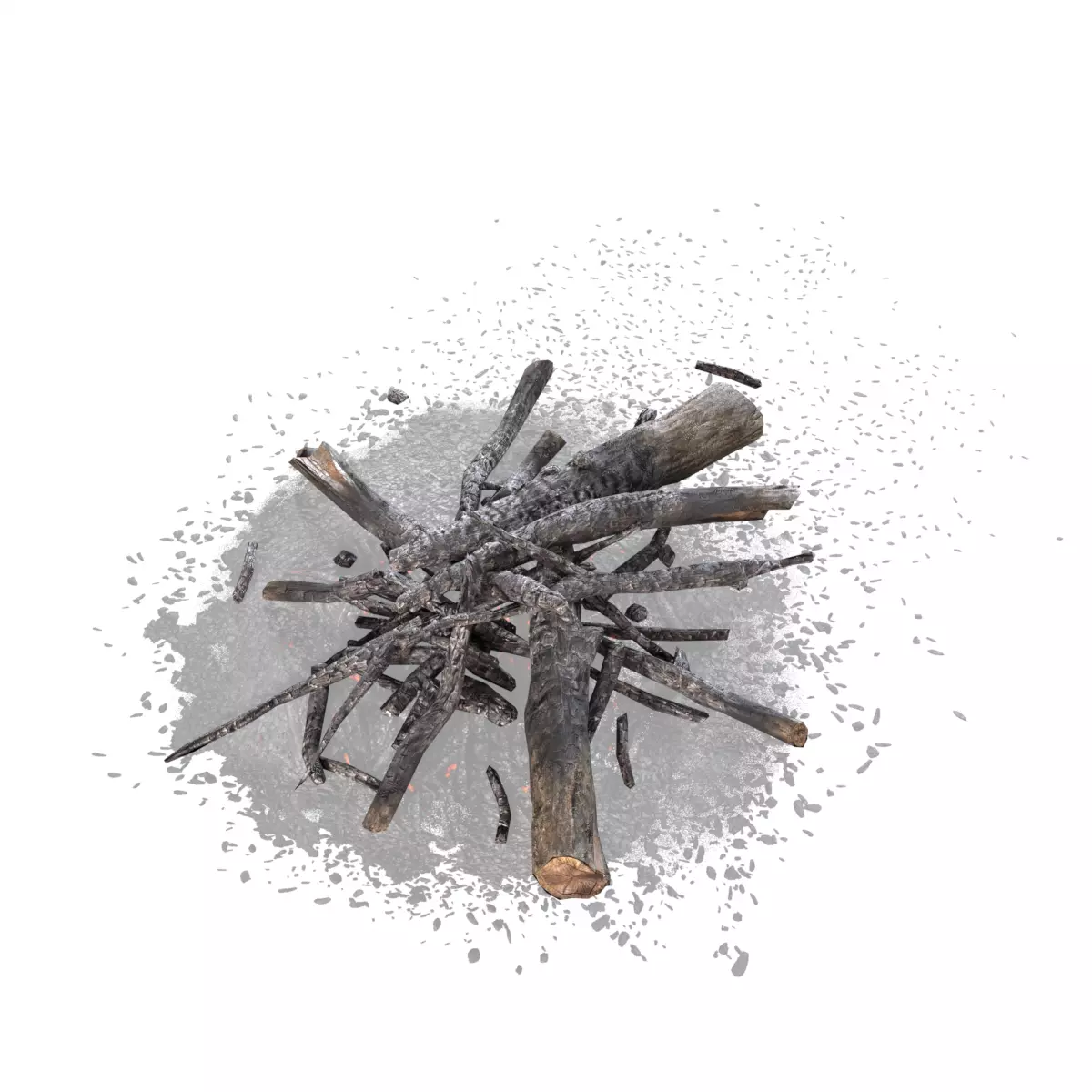 Camp Fire Low-poly 3D model_6