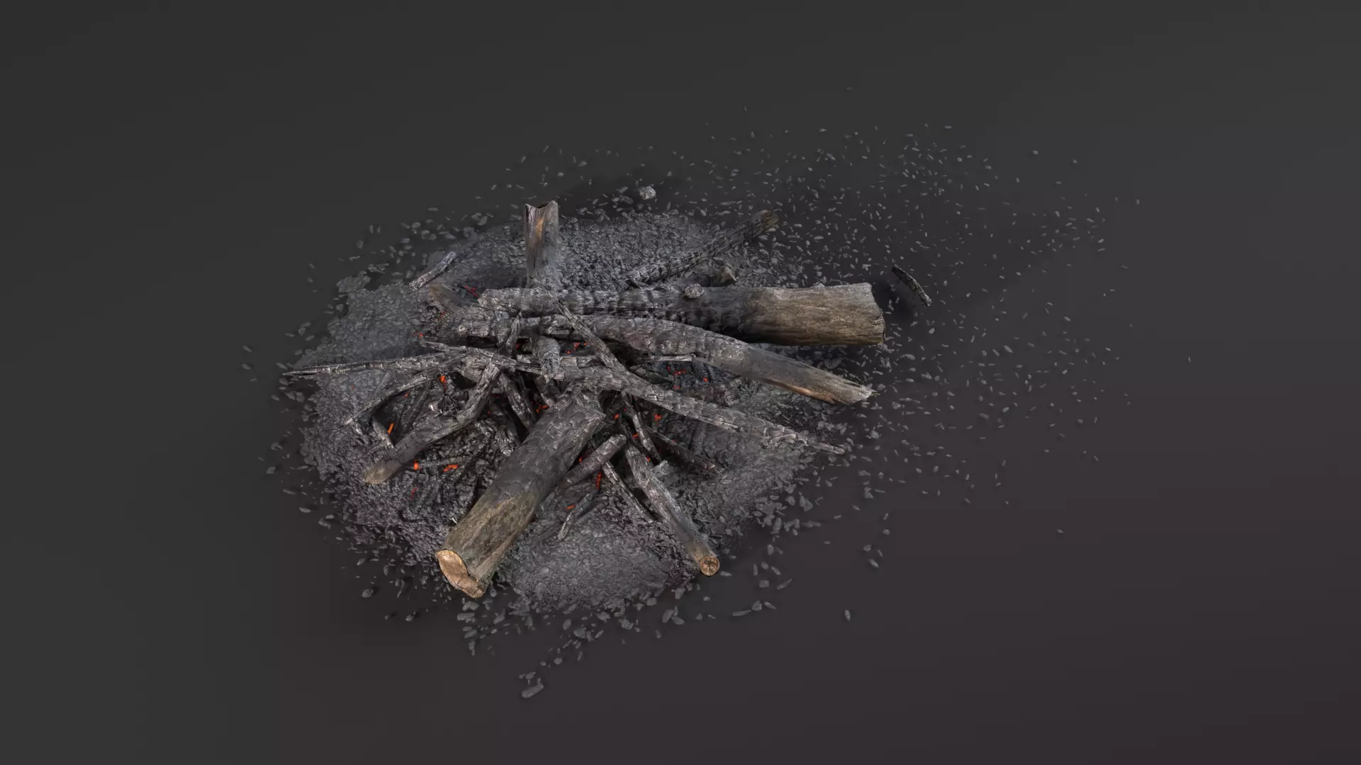 Camp Fire Low-poly 3D model_4