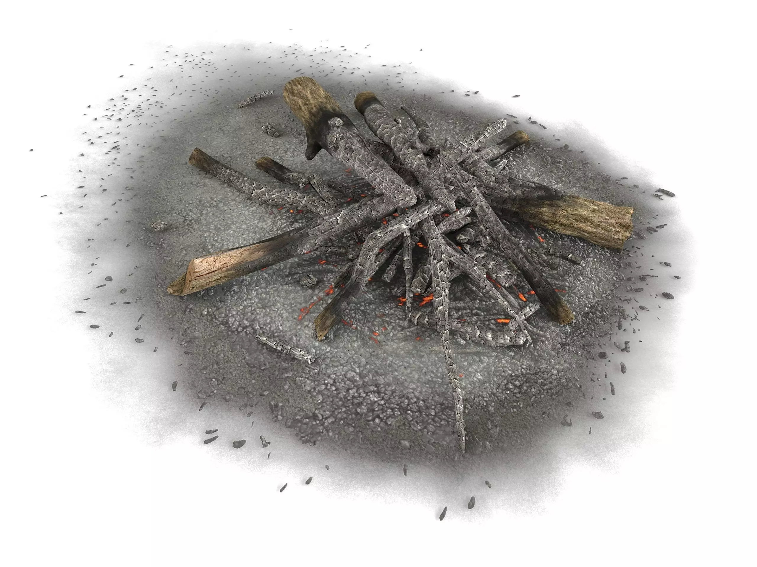Camp Fire Low-poly 3D model_3