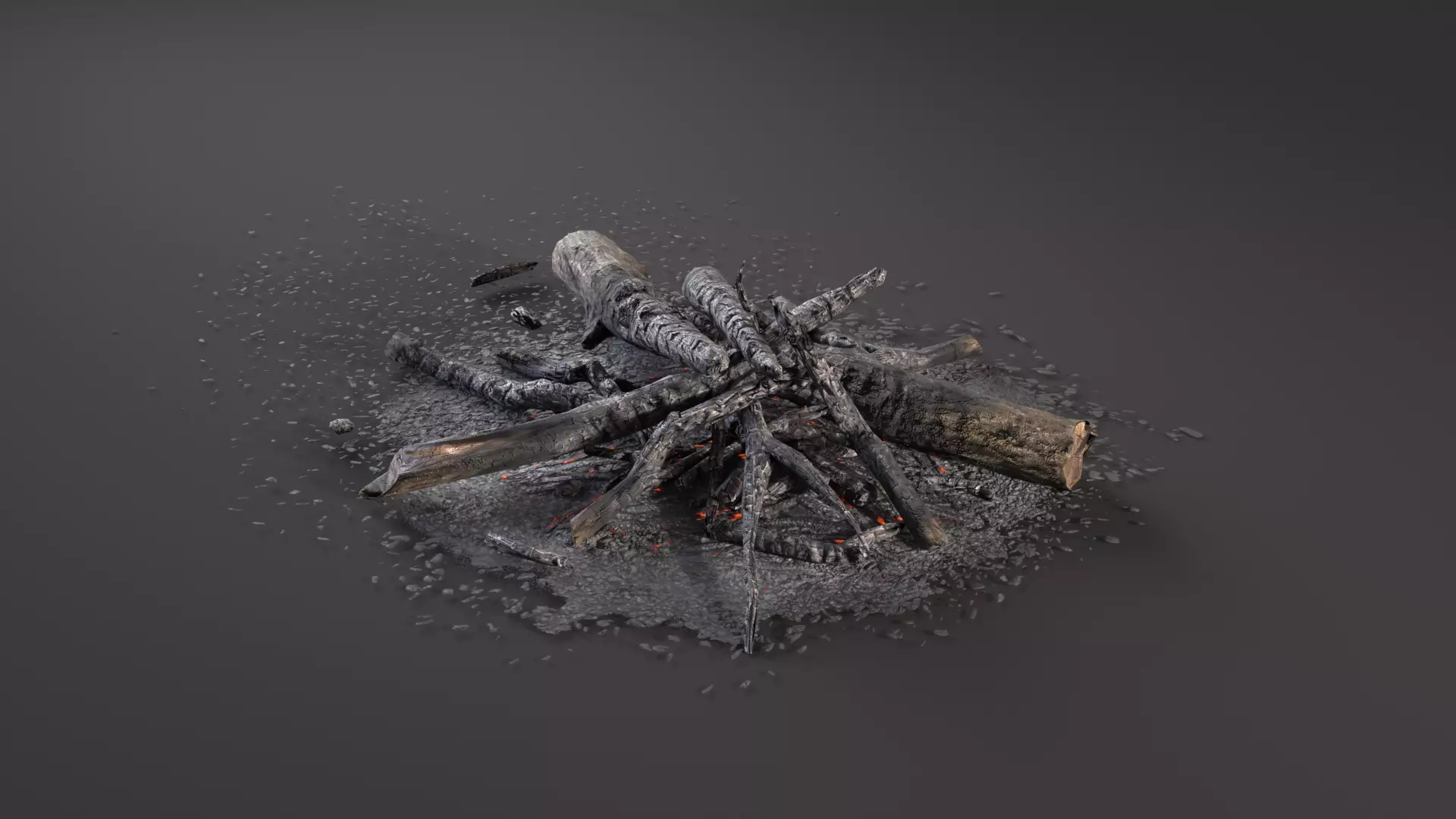 Camp Fire Low-poly 3D model_5