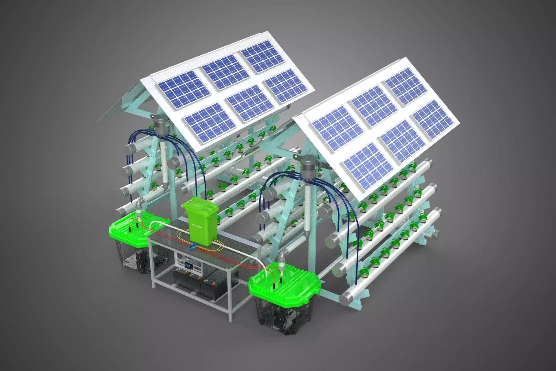 IOT SMART HYDROPONIC SOLAR PANEL POWER FARM PLANT WATER NUTRIENT 3D model_0